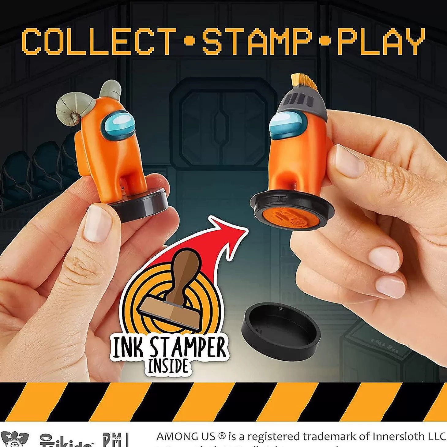 Oriental Trading Among Us Stampers 12Pk Crewmate Party Favor Cake Toppers Figure Set Pmi International* Character Toys