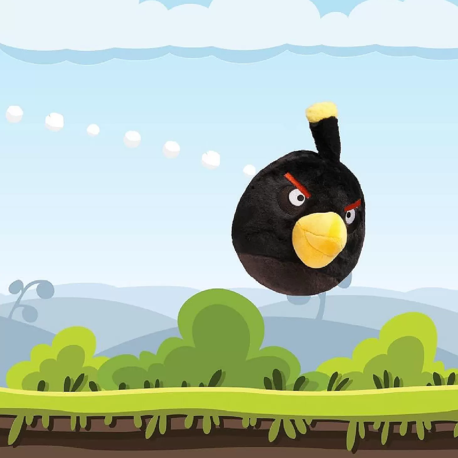 Oriental Trading Angry Birds Bomb Black Bird Plush 8" Character Doll Soft Pillow Toy Mighty Mojo* Character Toys