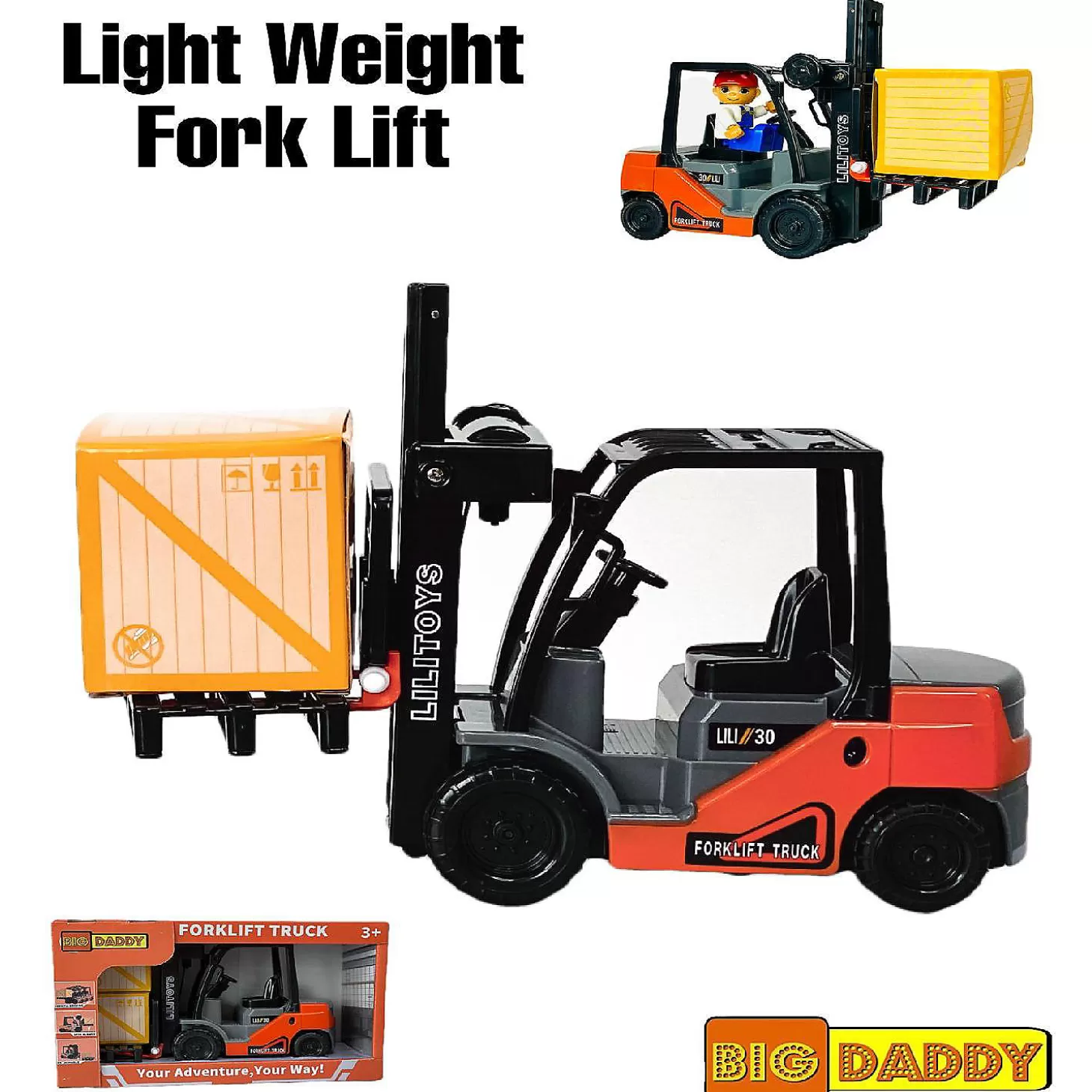 Oriental Trading Big Daddy Light Duty Work Trucks Series Authentic Forklift With Load Included* Toy Cars