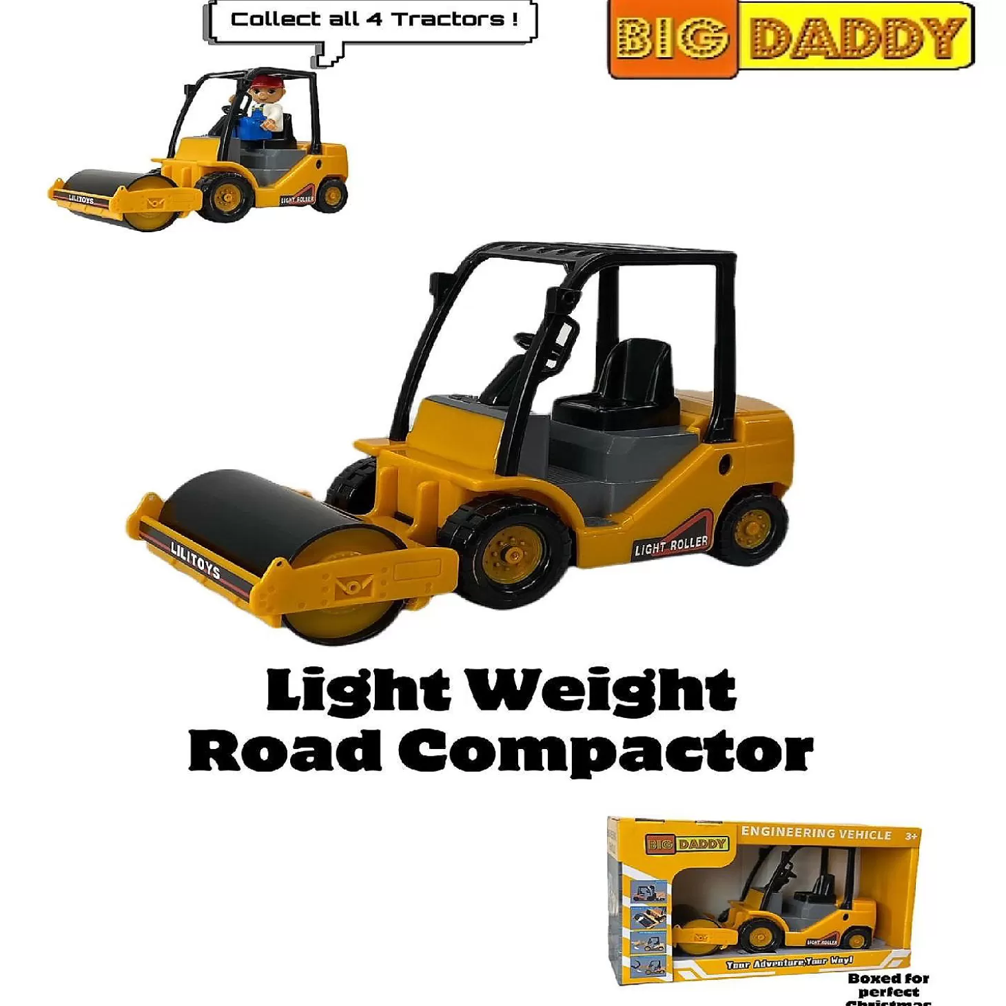 Oriental Trading Big-Daddy Light Duty Work Trucks Series Road Roller Compactor,* Toy Cars