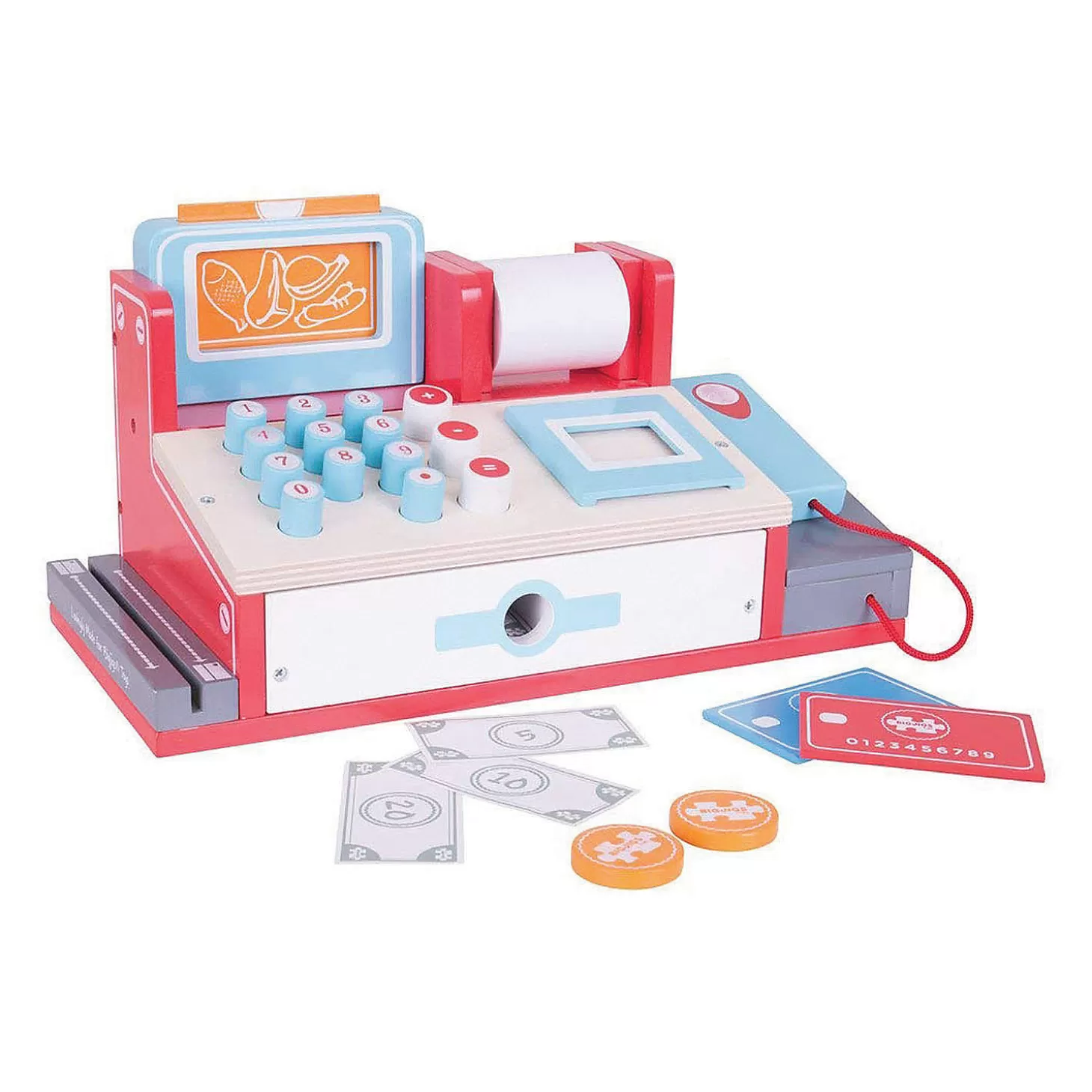 Oriental Trading Bigjigs Toys Wooden Shop Till (Cash Register) With Scanner* Play Sets