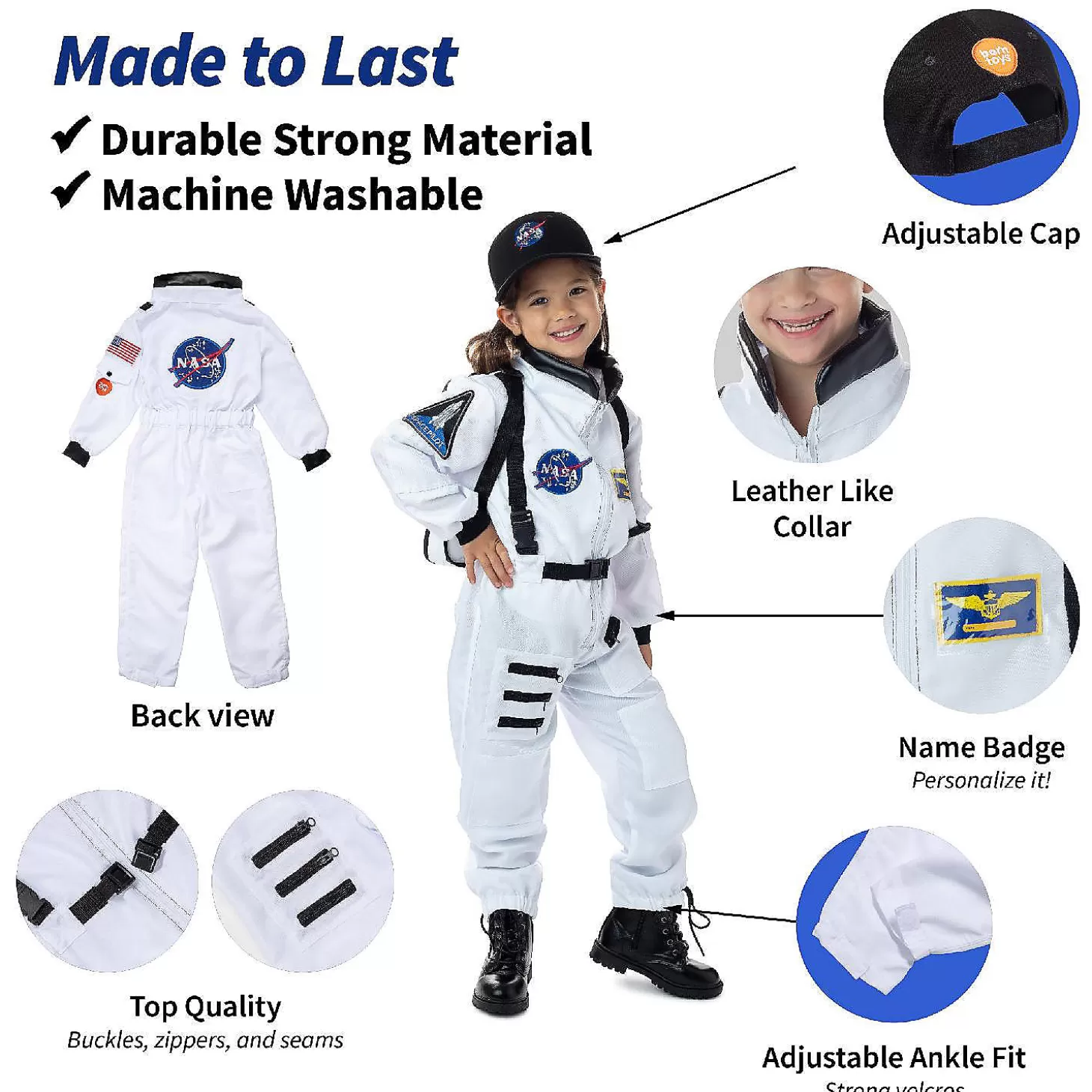 Oriental Trading Bintiva Born Toys Astronaut Costume For Kids For Ages 3-7* Pretend Play