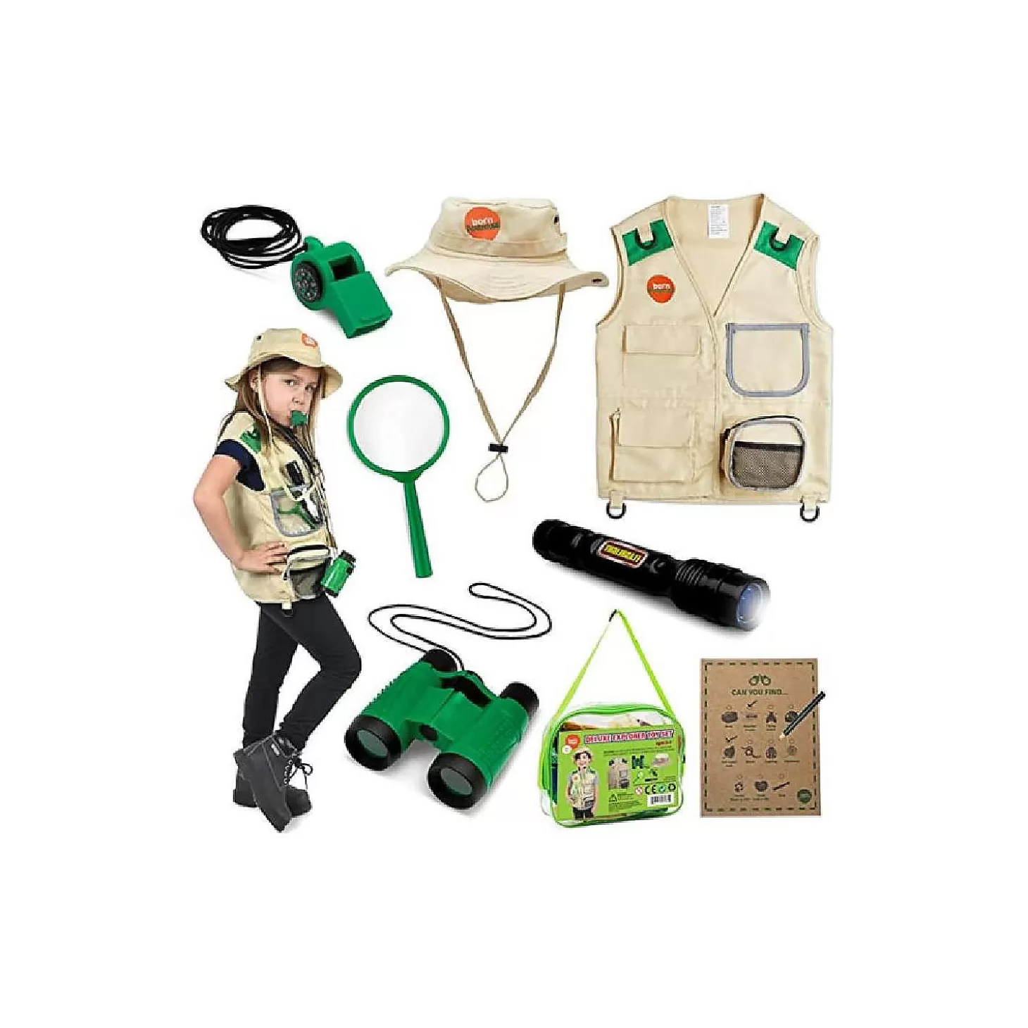 Oriental Trading Bintiva Born Toys Premium Outdoor Explorer Kit For Kids Ages 3-7* Pretend Play