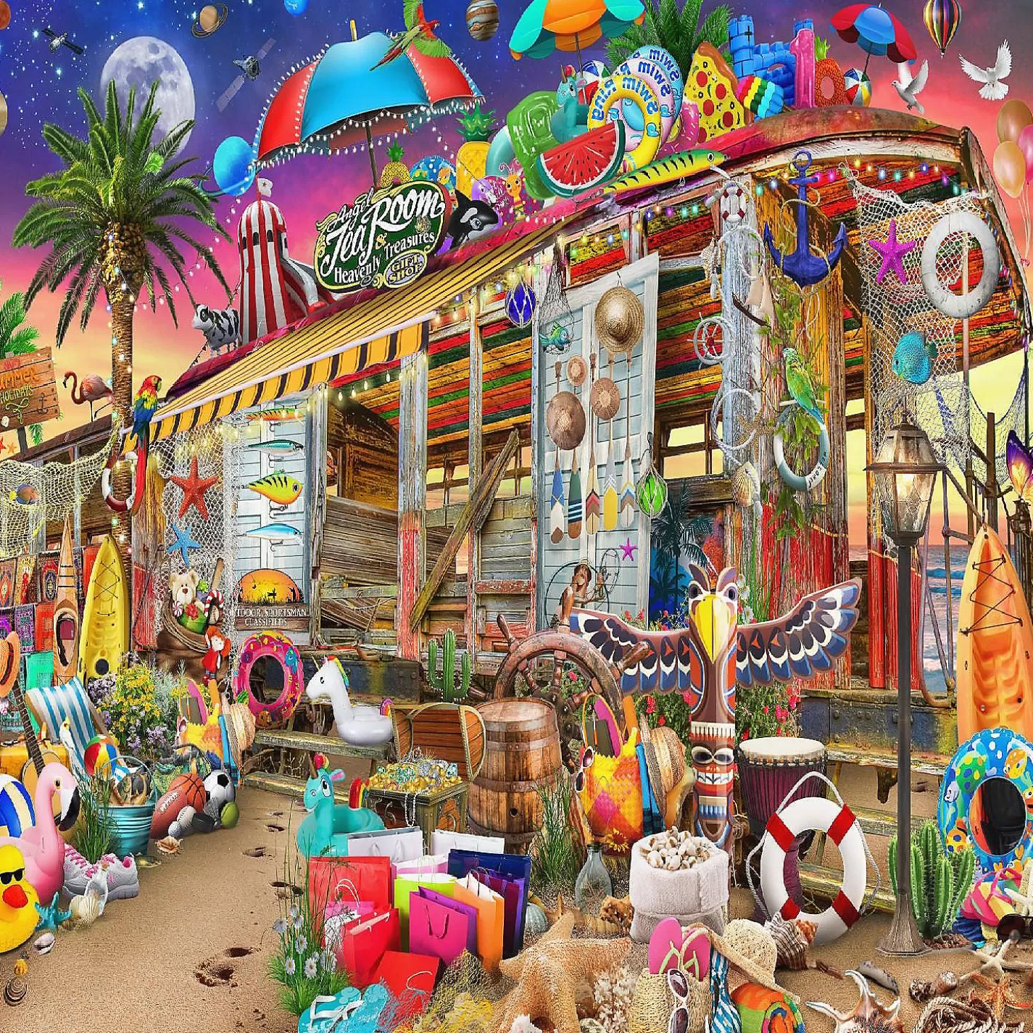 Oriental Trading Brain Tree - Beach Fantasy 1000 Piece Puzzle For Adults 27.5"Lx19.5"W* Puzzles