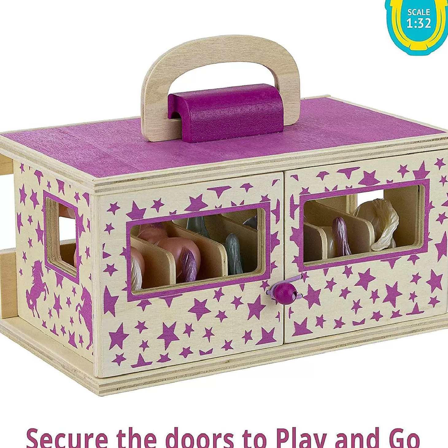 Oriental Trading Breyer Unicorn Magic Wooden Carry Stable Playset W/ 6 Unicorns* Play Sets