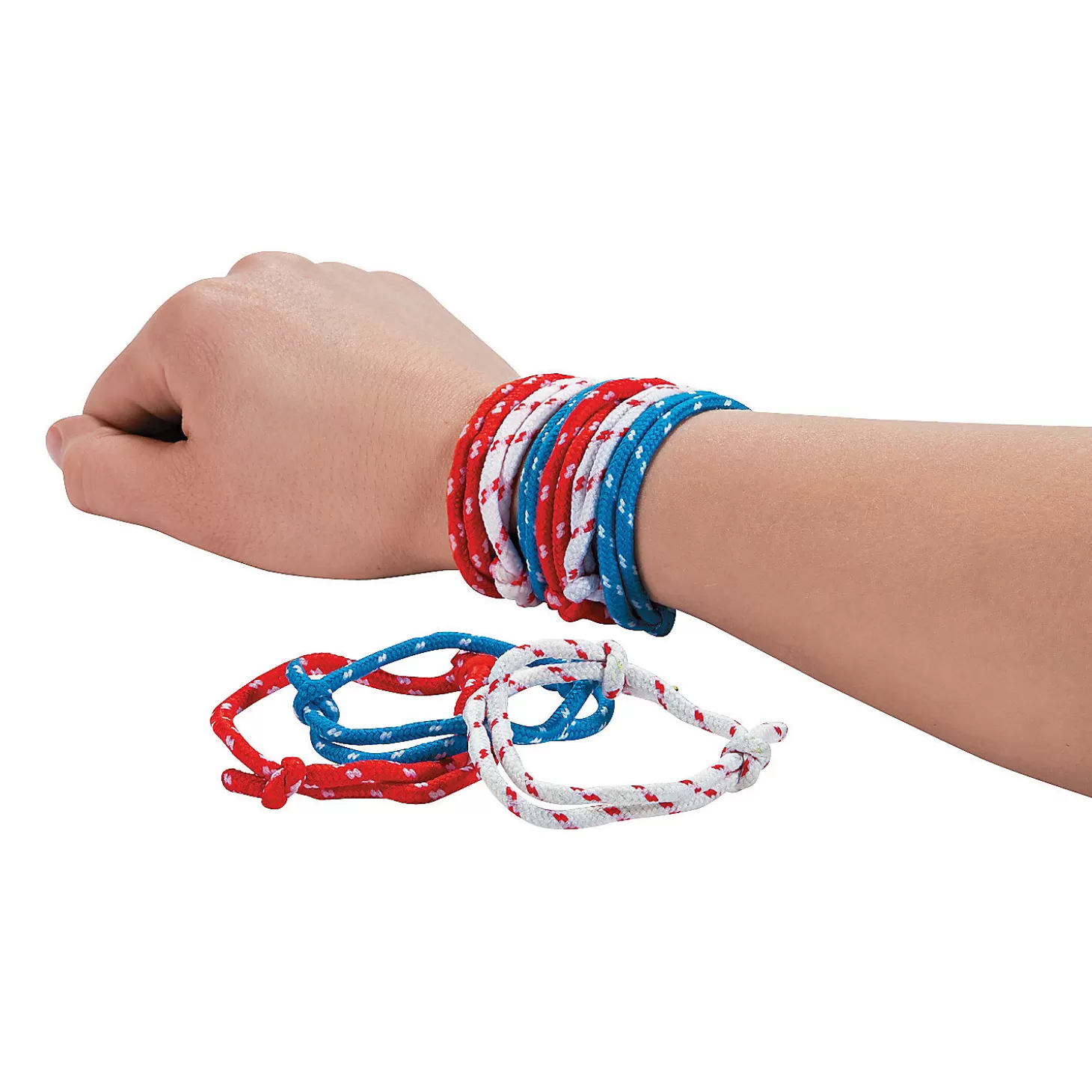 Oriental Trading Bulk 72 Pc. Adjustable Patriotic Friendship Rope Bracelets* Bracelets
