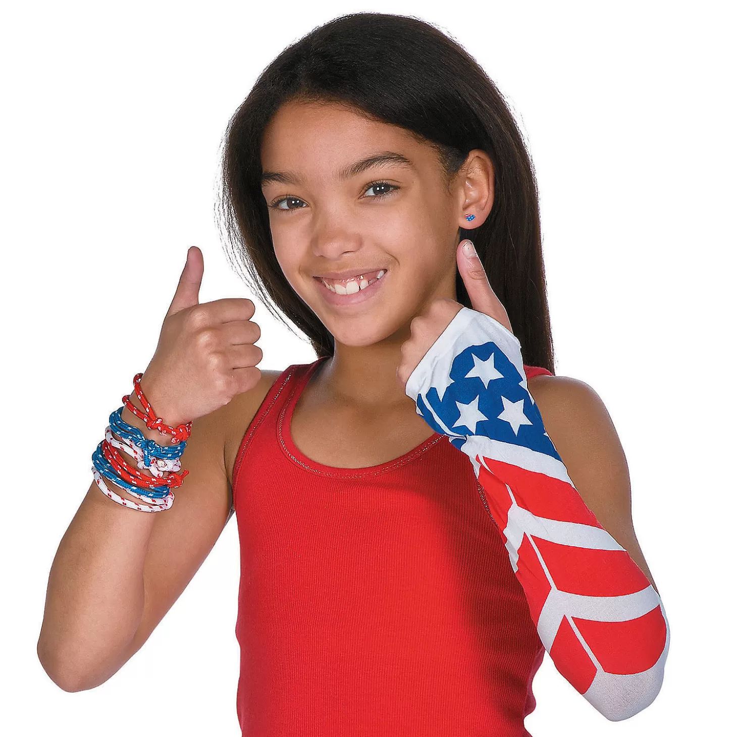 Oriental Trading Bulk 72 Pc. Adjustable Patriotic Friendship Rope Bracelets* Bracelets