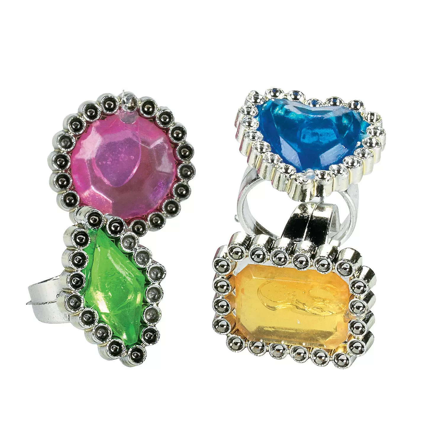 Oriental Trading Bulk 72 Pc. Colorful Rhinestone Rings* Pretend Play
