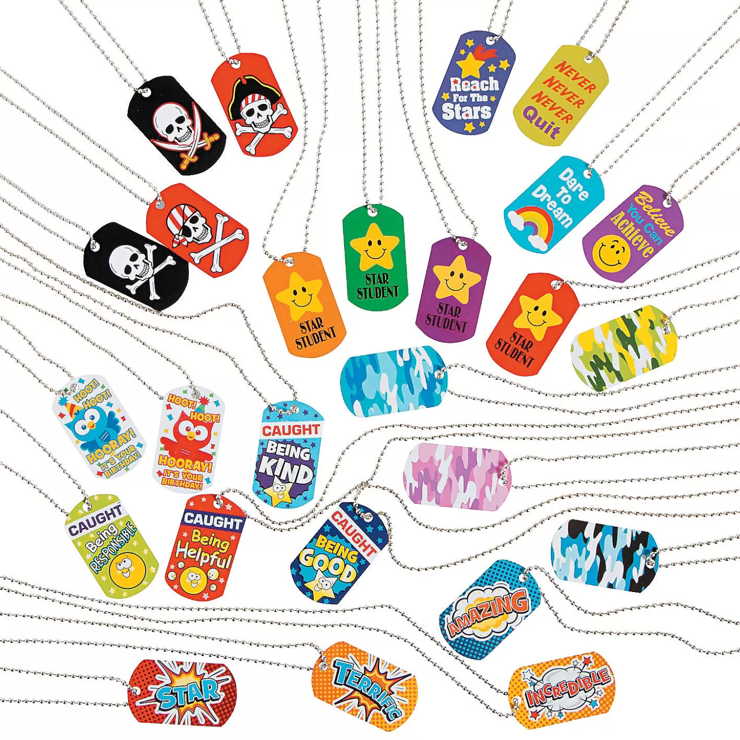 Oriental Trading Bulk 100 Pc. Dog Tag Necklace Assortment* Jewelry Assortments