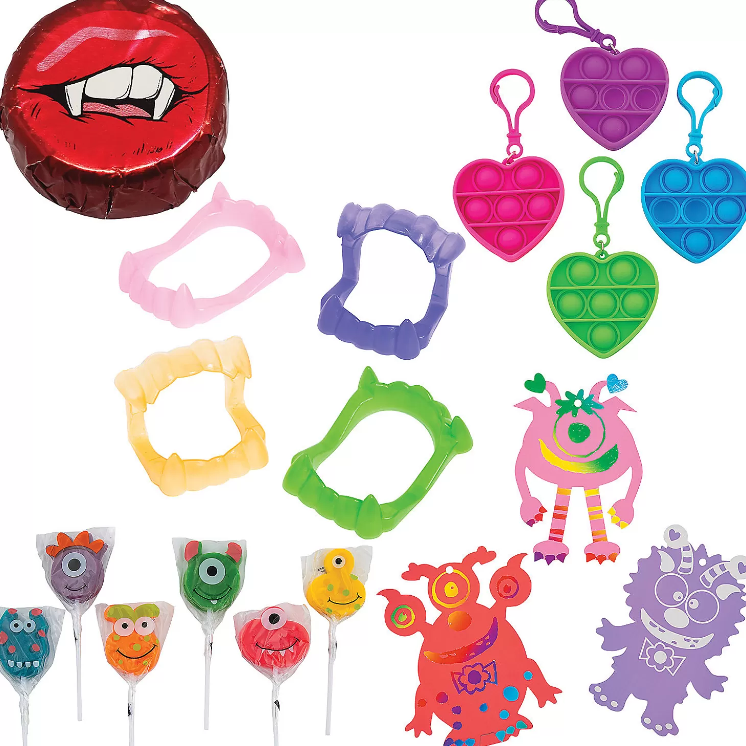 Oriental Trading Bulk 402 Pc. Fangtastic Valentine's Day Handout Kit* Fidget Toys & Spinners