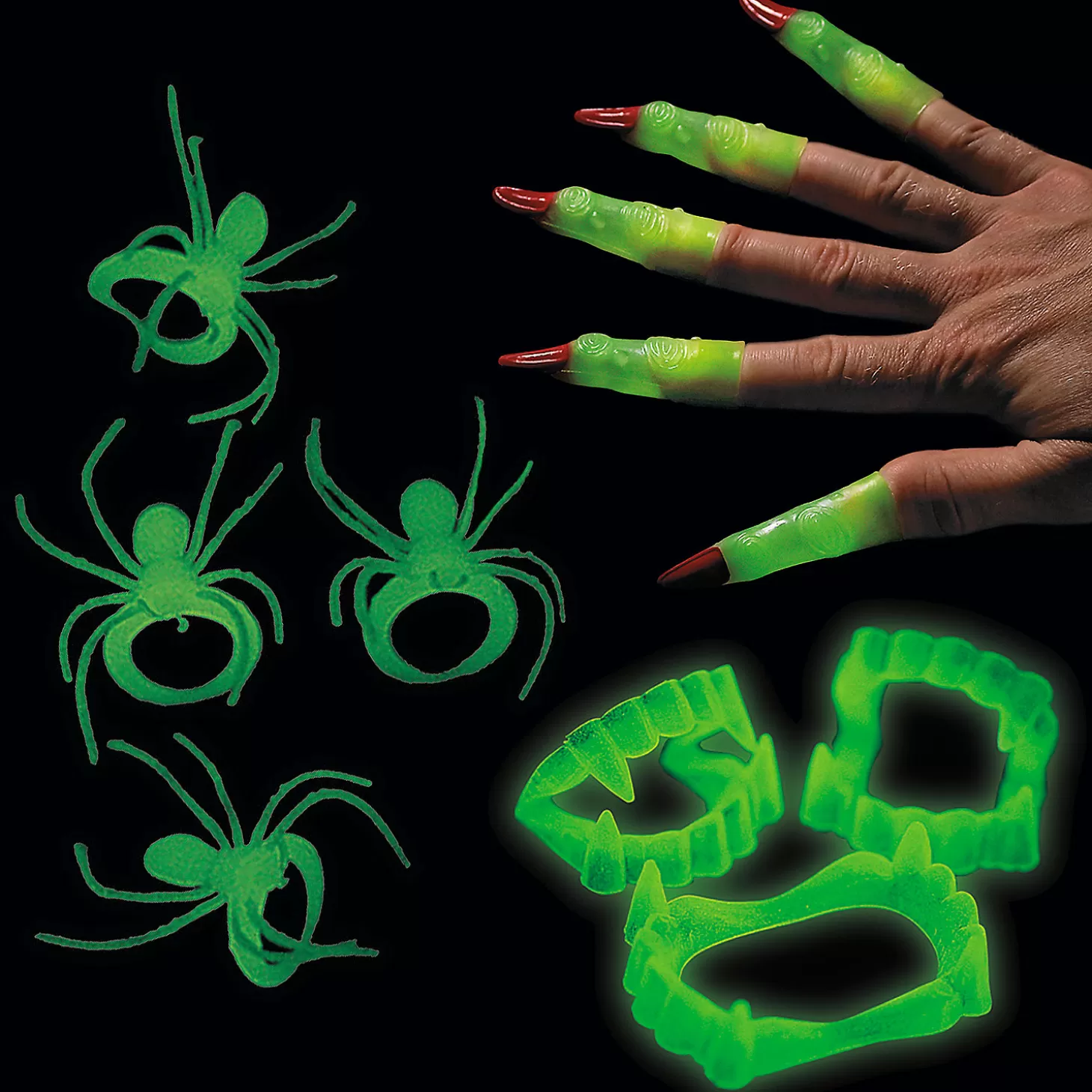 Best Bulk 288 Pc. Glow-In-The-Dark Creepy Halloween Accessories Kit Halloween Apparel & Accessories