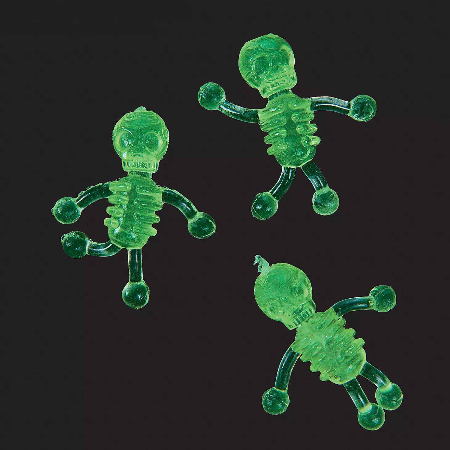 Oriental Trading Bulk 48 Pc. Glow-In-The-Dark Mini Sticky Tumbling Skeletons* Putty & Squishy Toys