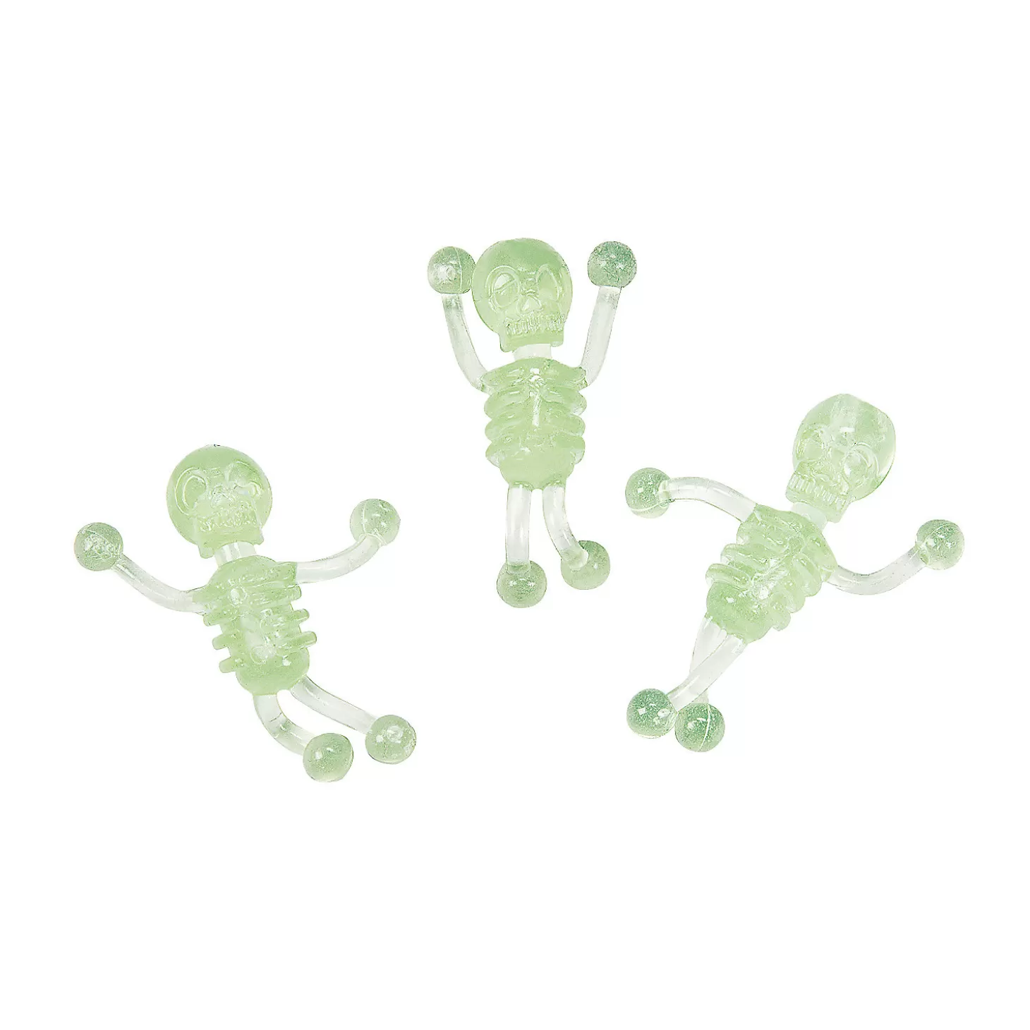 Oriental Trading Bulk 48 Pc. Glow-In-The-Dark Mini Sticky Tumbling Skeletons* Putty & Squishy Toys