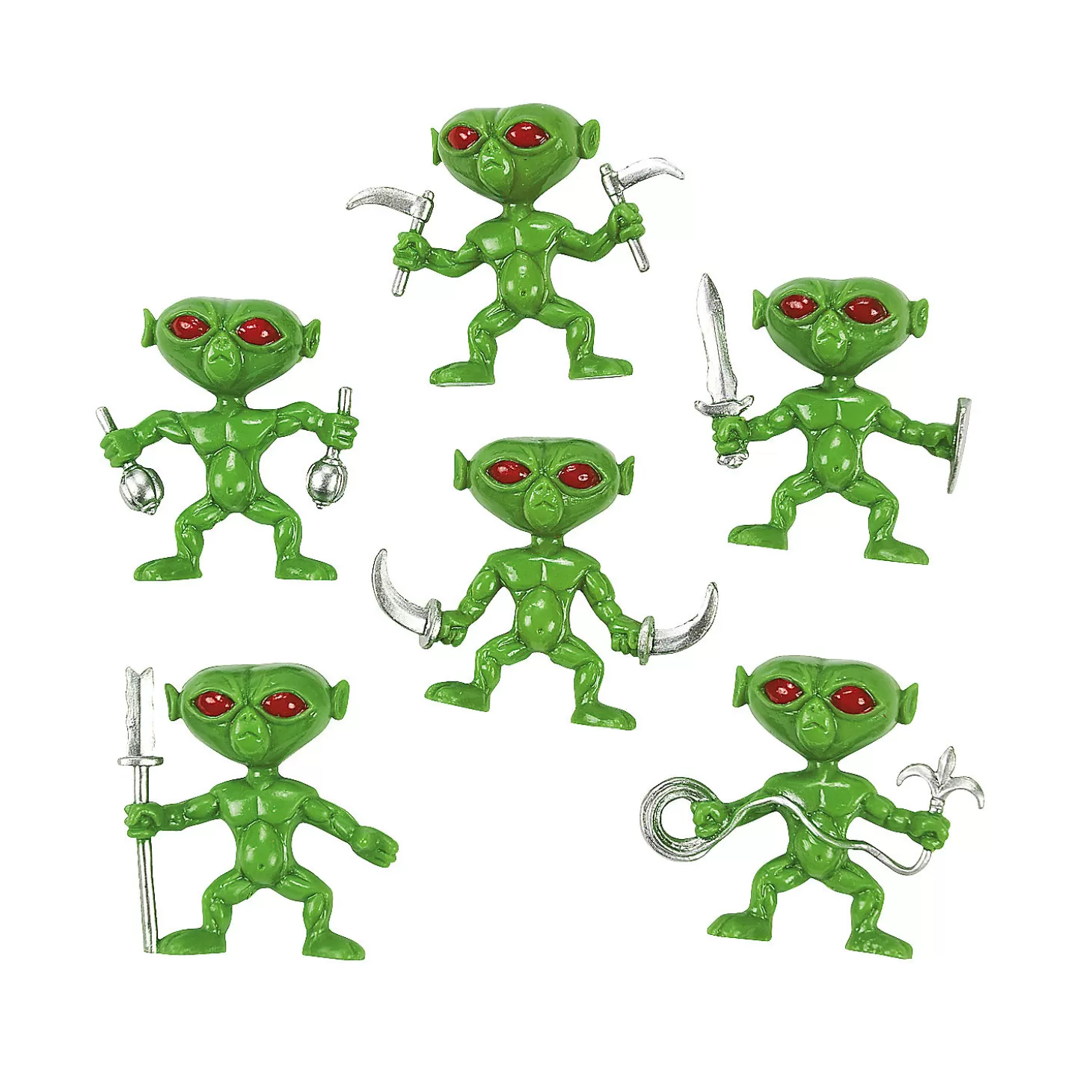 Oriental Trading Bulk 72 Pc. Green Alien Figures* Character Toys