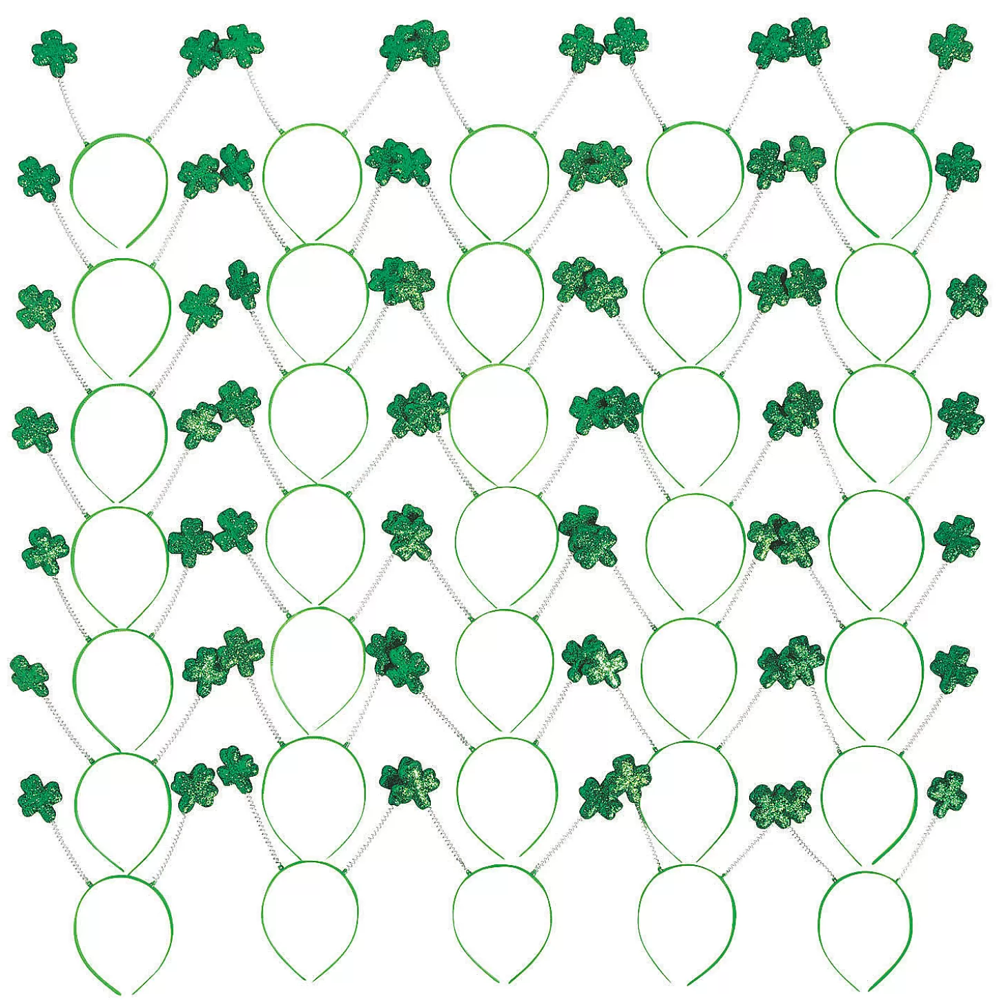 Oriental Trading Bulk 60 Pc. Green Glitter Shamrock Head Boppers* Hat & Tote Bag Assortments