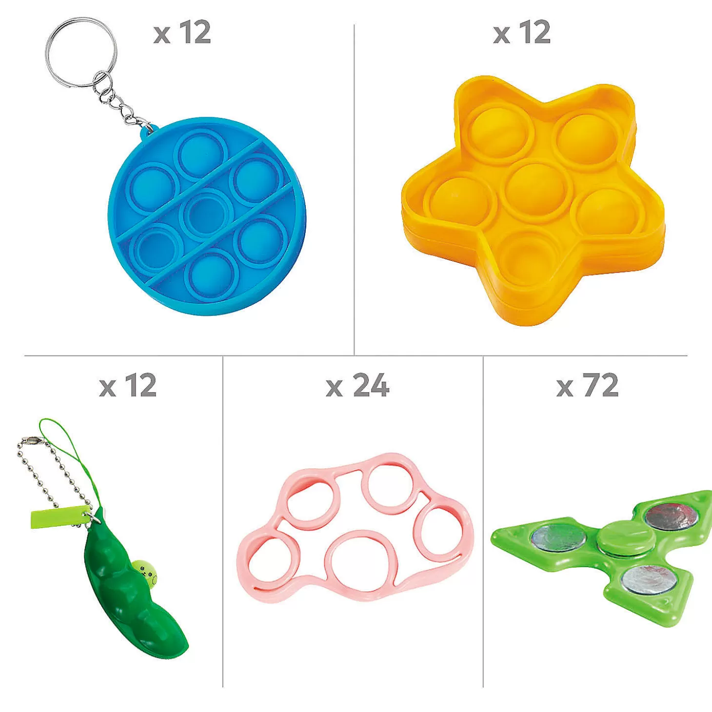 Oriental Trading Bulk 120 Pc. Mini Fidget Toy Kit Assortment* Fidget Toys & Spinners