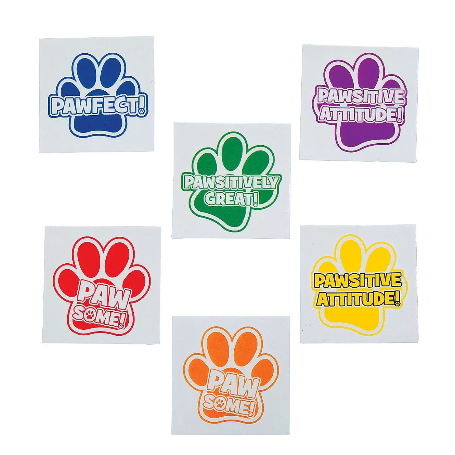 Oriental Trading Bulk 72 Pc. Paw Print Motivational Temporary Tattoos* Temporary Tattoos