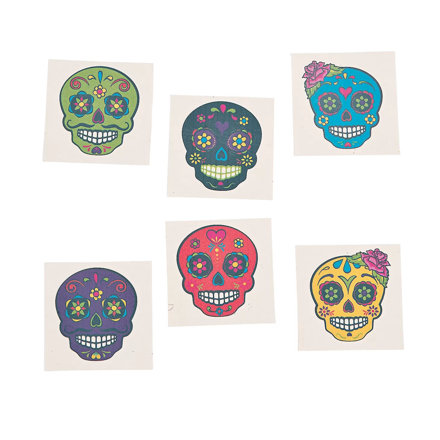 Oriental Trading Bulk 72 Pc. Sugar Skull Temporary Tattoos* Temporary Tattoos