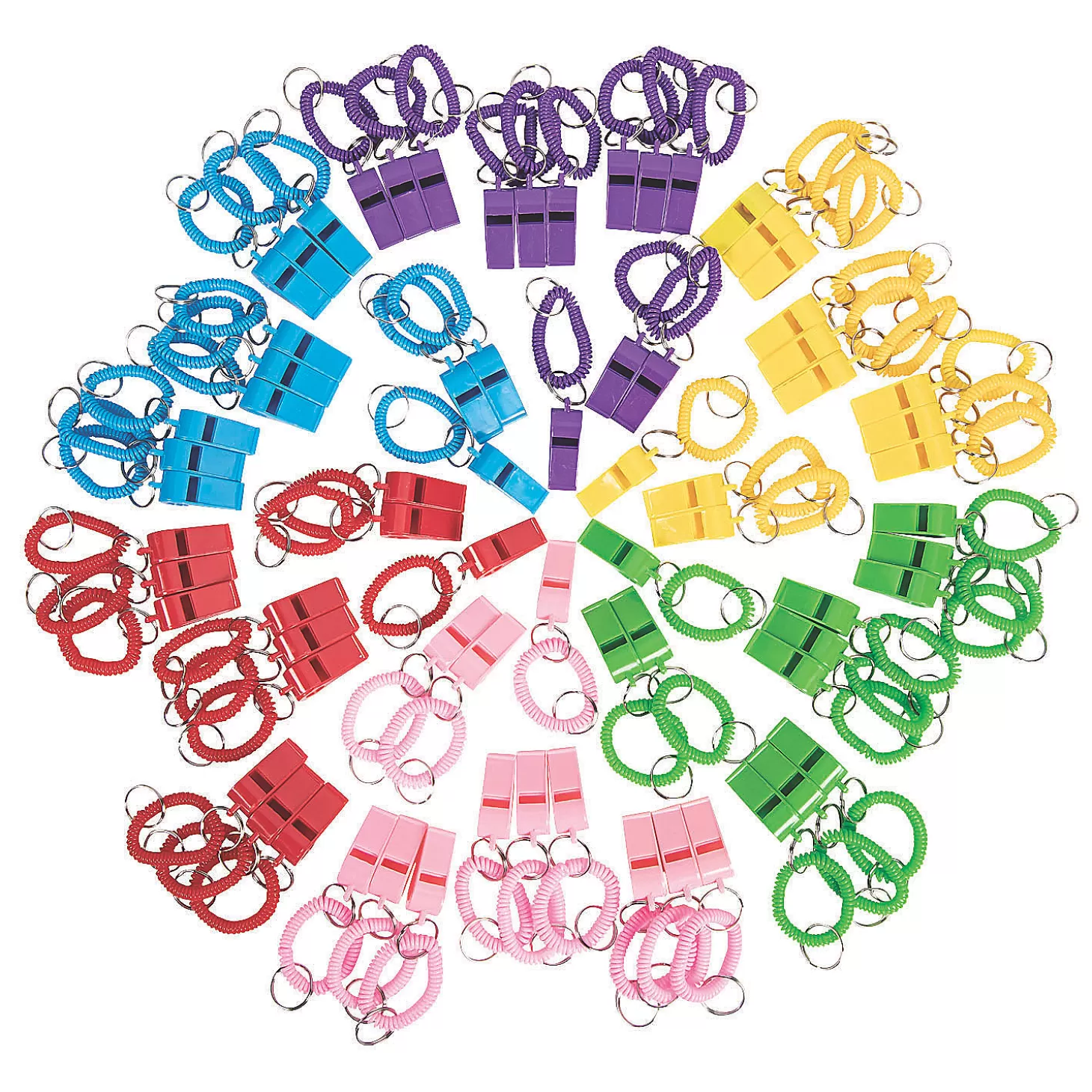 Oriental Trading Bulk 72 Pc. Whistle Expandable Keychains* Noisemakers