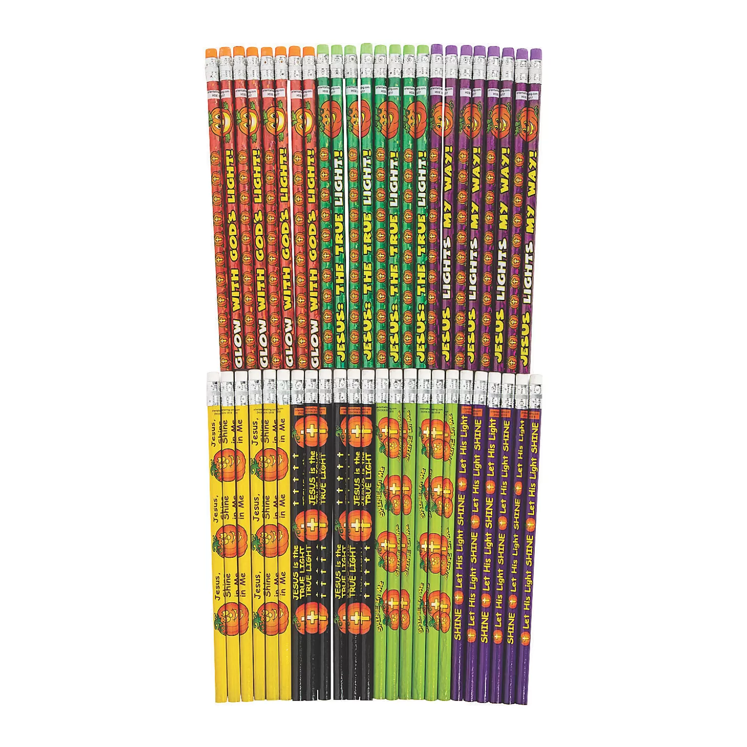 Oriental Trading Bulk 48 Pc.Christian Pumpkin Pencil Assortment* Pencils