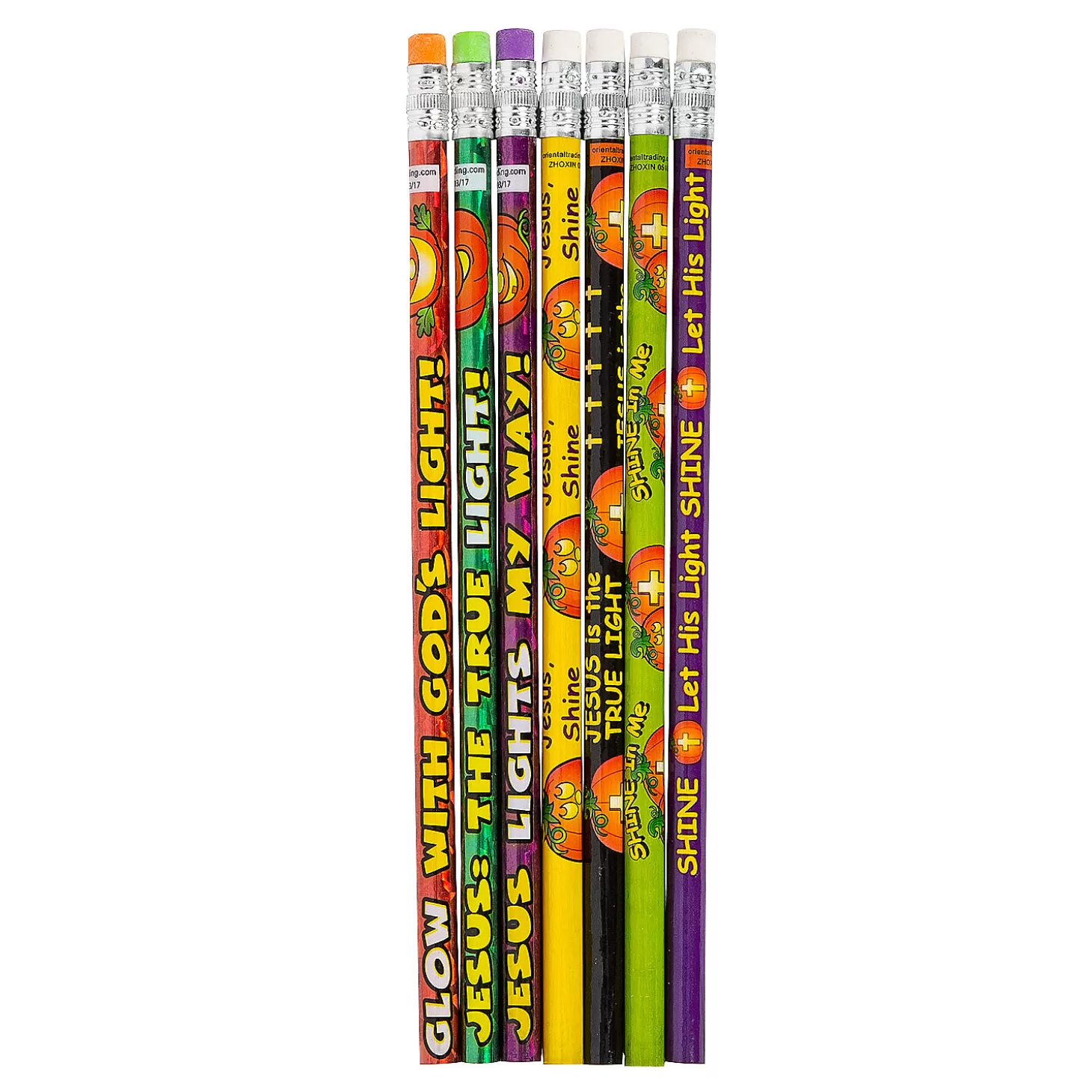 Oriental Trading Bulk 48 Pc.Christian Pumpkin Pencil Assortment* Pencils