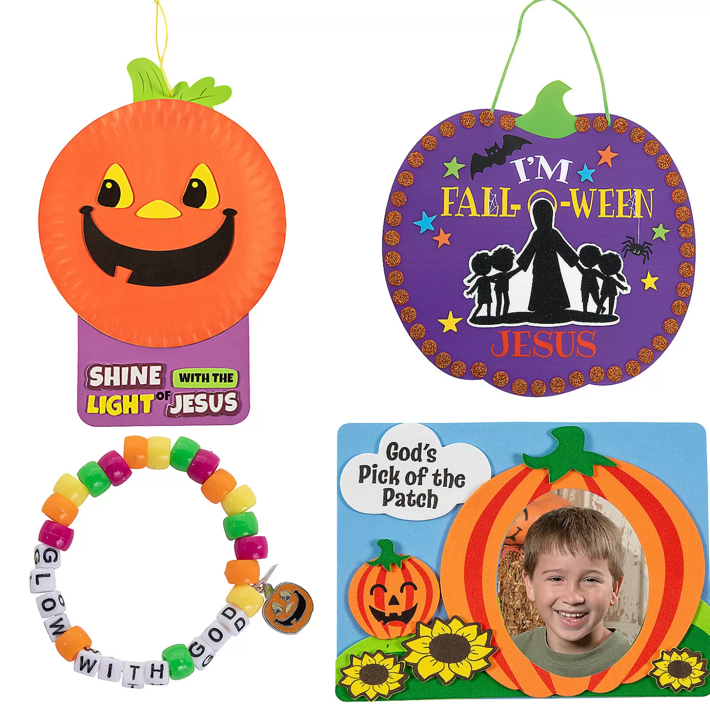 Best Bulk Halloween Fall-O-Ween Jesus Craft Kit Assortment - Makes 48 Religious Halloween