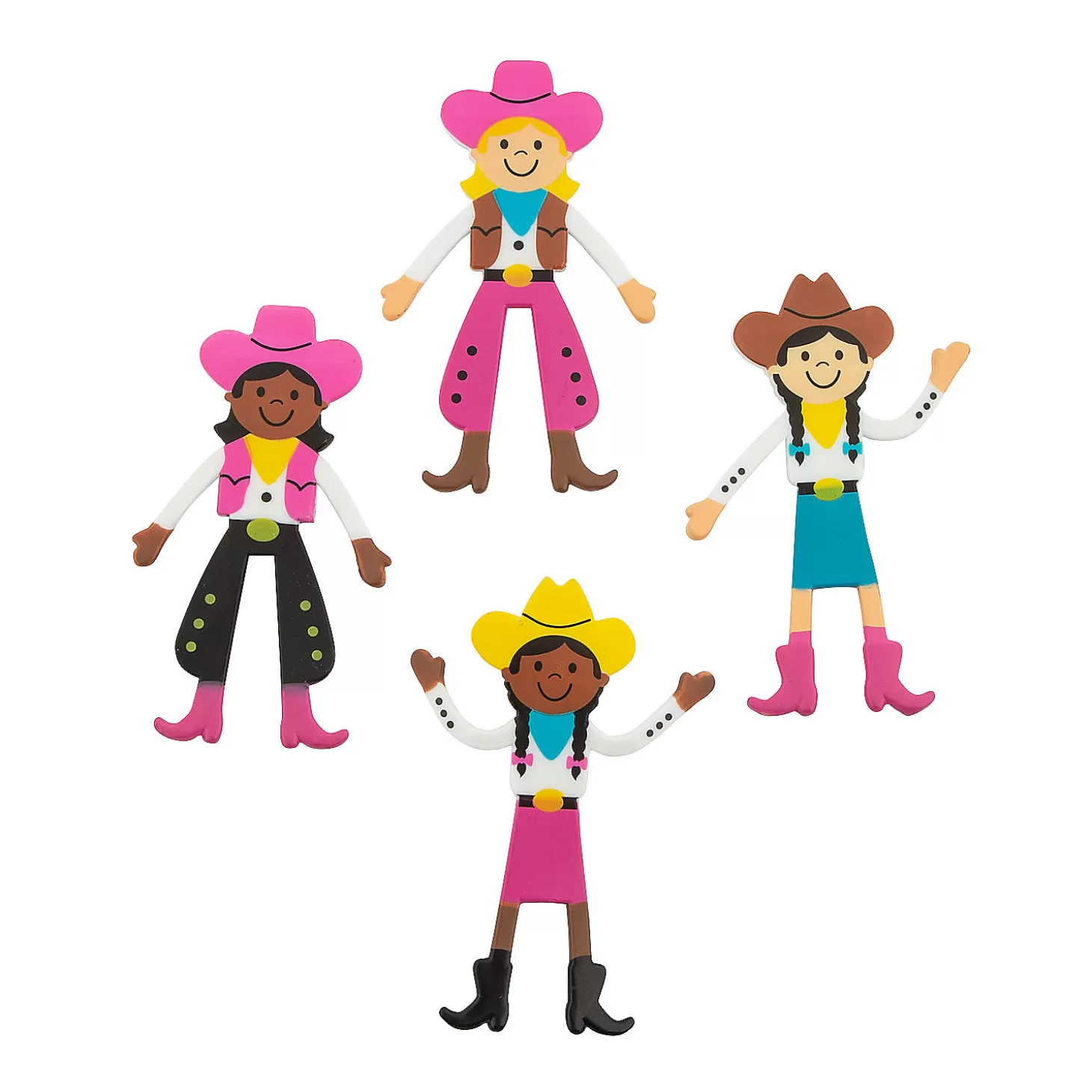 Oriental Trading Cowgirl Bendables - 24 Pc.* Character Toys