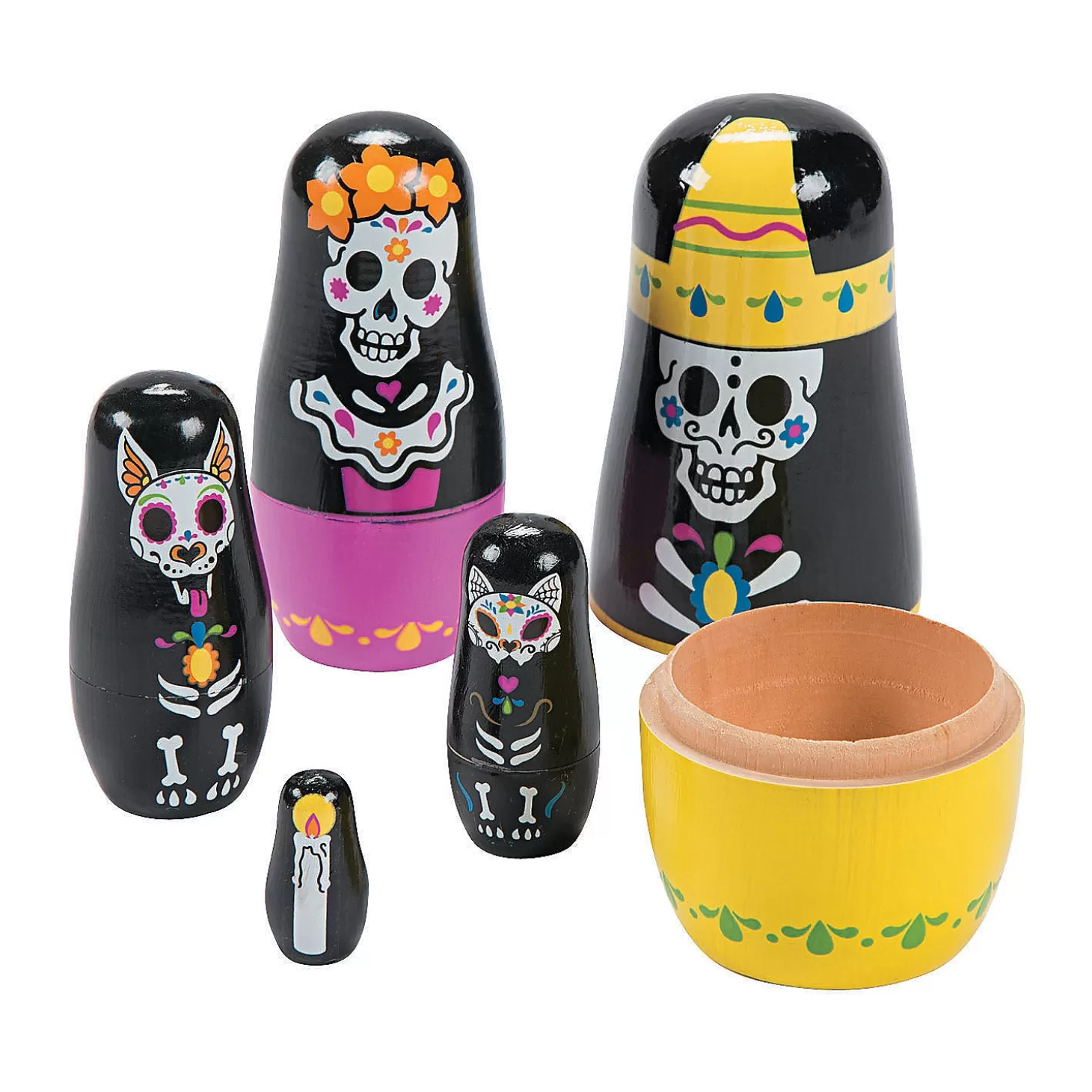 Oriental Trading Day Of The Dead Nesting Dolls - 5 Pc.* Character Toys