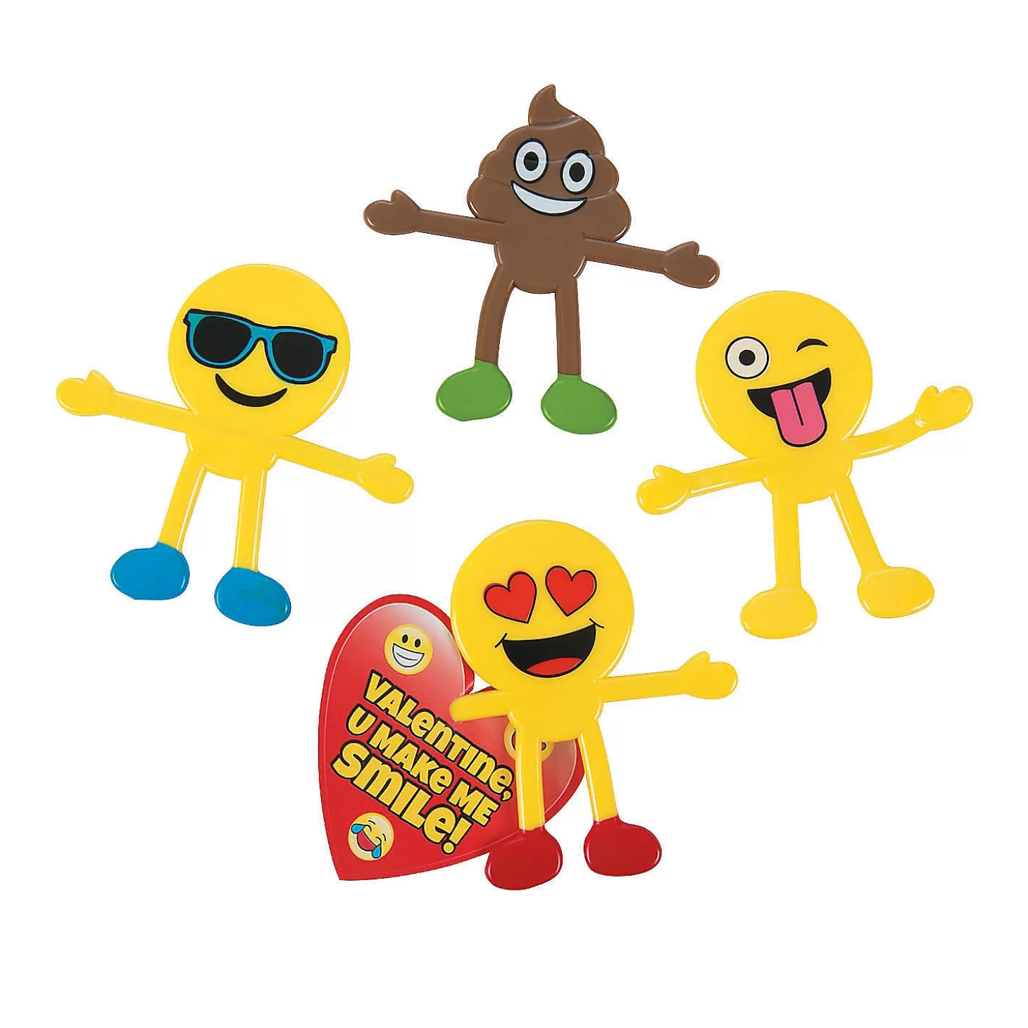 Oriental Trading Emoji Bendables Valentine Exchanges With Card For 24* Character Toys