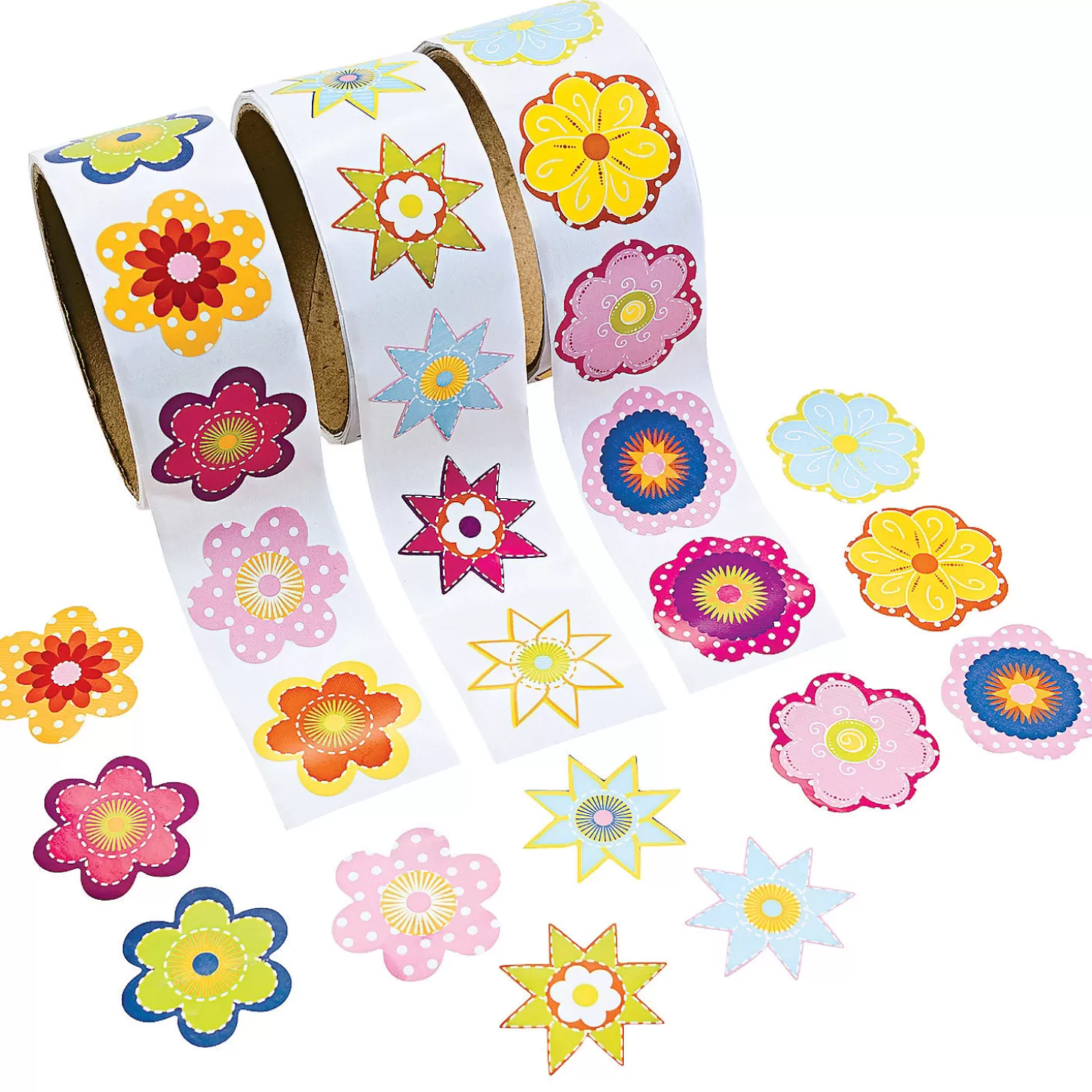 Oriental Trading Flower Rolls Of Stickers Assortment - 300 Pc.* Stationery Assortments