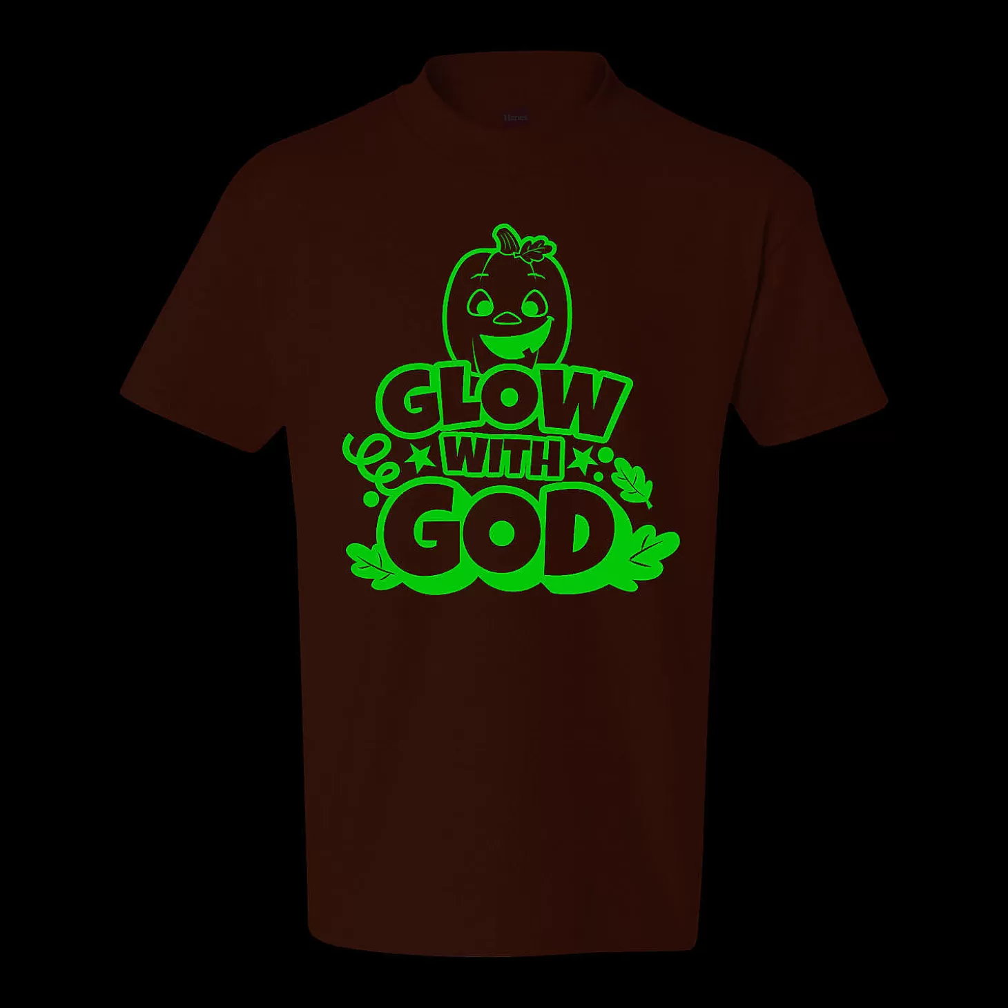 Best Sale Glow-In-The-Dark Glow With God Youth T-Shirt Halloween T-Shirts