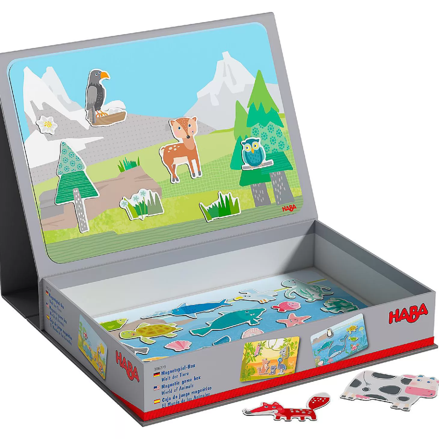 Oriental Trading Haba Magnetic Game Box World Of Animals In Their Habitats - 62 Magnetic Pieces In Cardboard Carrying Case With 4 Background Scenes* Building Blocks