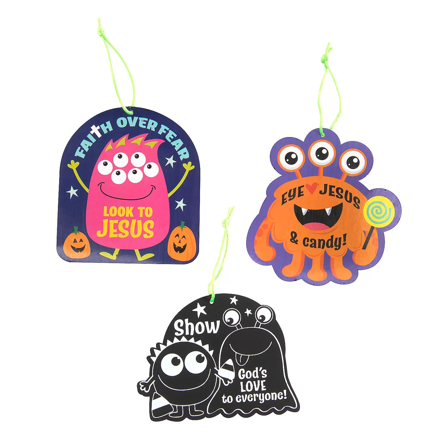 Best Magic Color Scratch Religious Halloween Monster Ornaments - 24 Pc. Religious Halloween