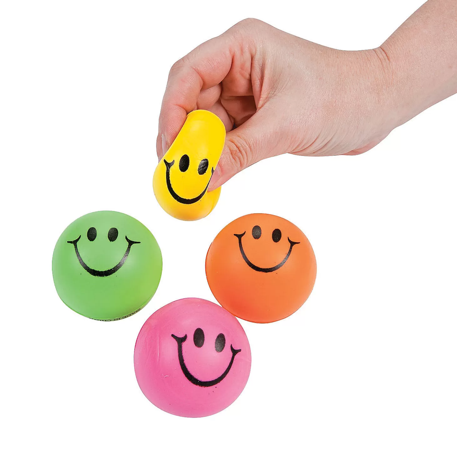 Oriental Trading Mini Neon Smile Face Stress Balls - 24 Pc.* Stress Balls & Toys