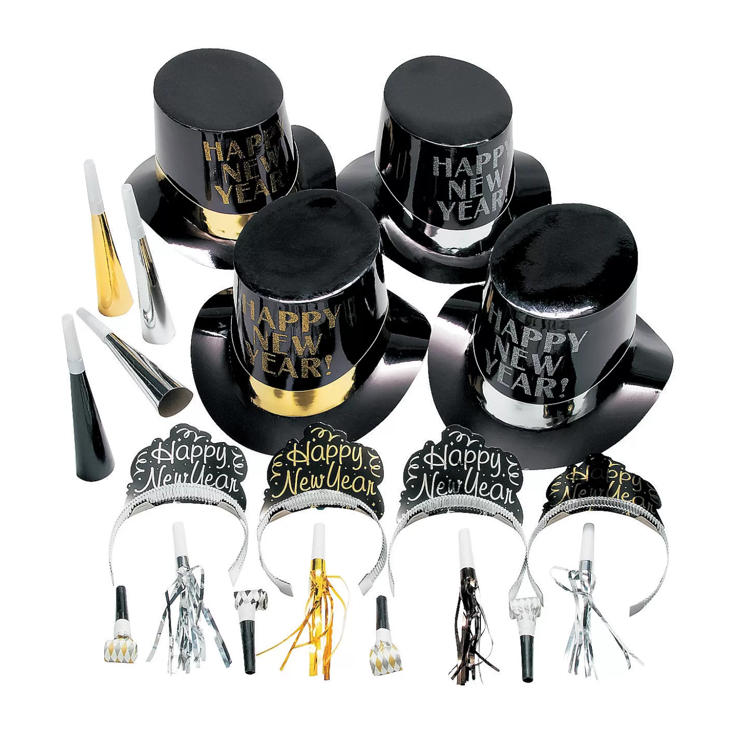 Oriental Trading New Year's Eve Elegant Celebration Countdown Party Kit For 50* Hat & Tote Bag Assortments