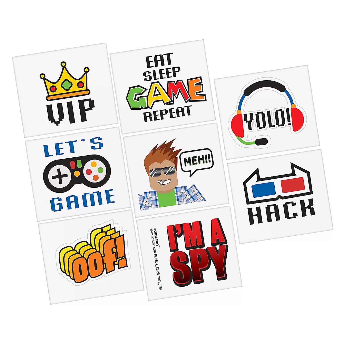 Oriental Trading Party Town Temporary Tattoos - 8 Pc.* Temporary Tattoos