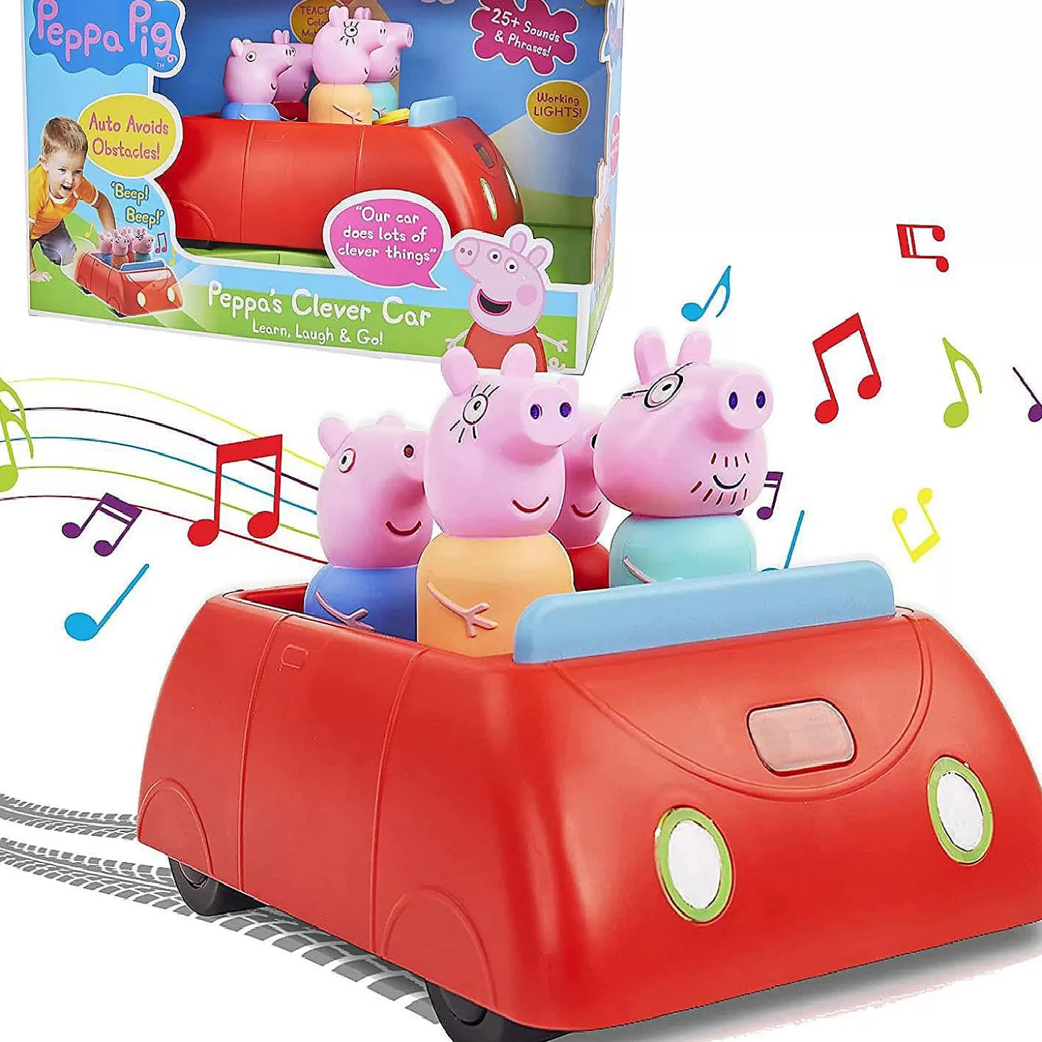Oriental Trading Peppa Pig's Family Red Clever Car Lights Sounds George Daddy Mummy Pig Wow! Stuff* Character Toys