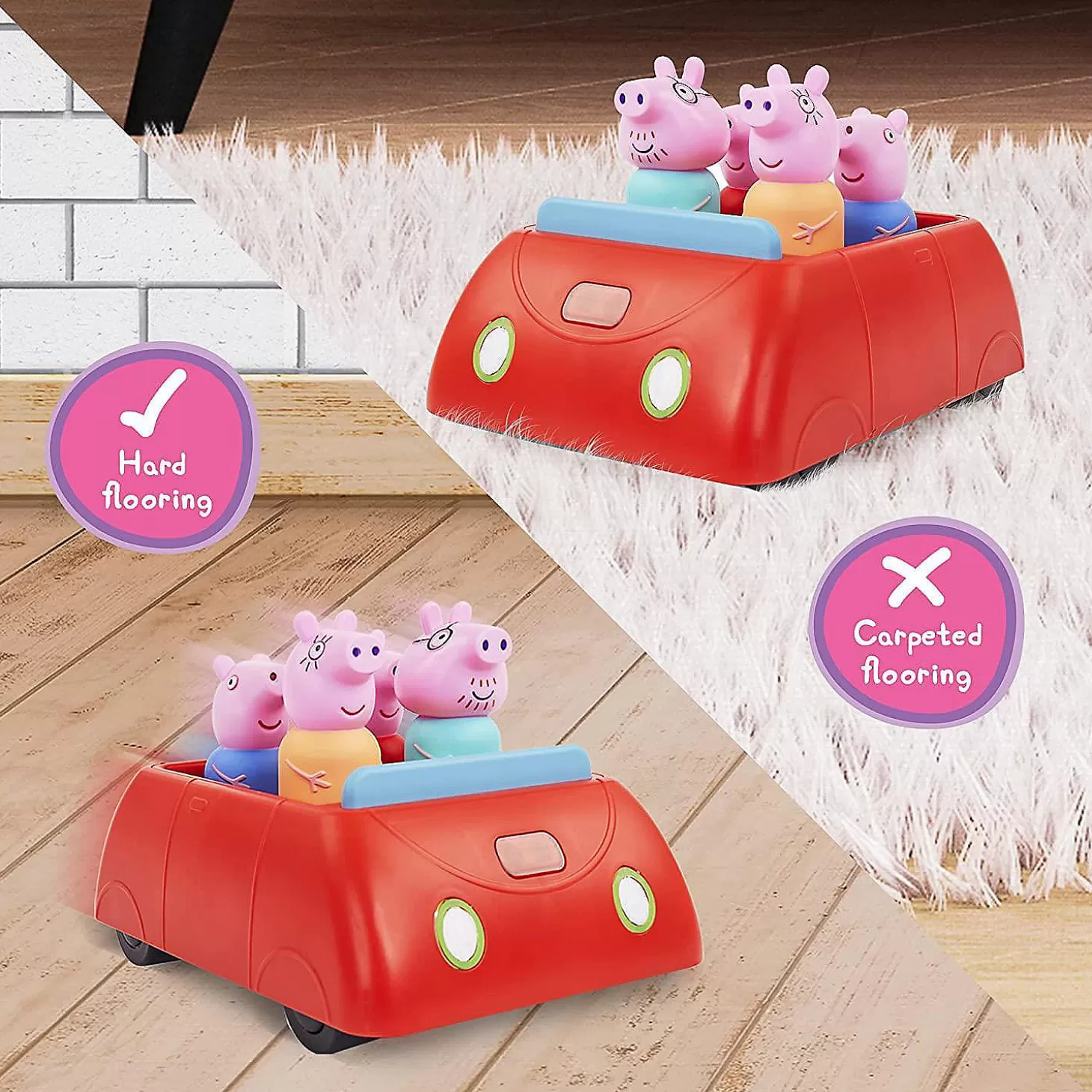 Oriental Trading Peppa Pig's Family Red Clever Car Lights Sounds George Daddy Mummy Pig Wow! Stuff* Character Toys