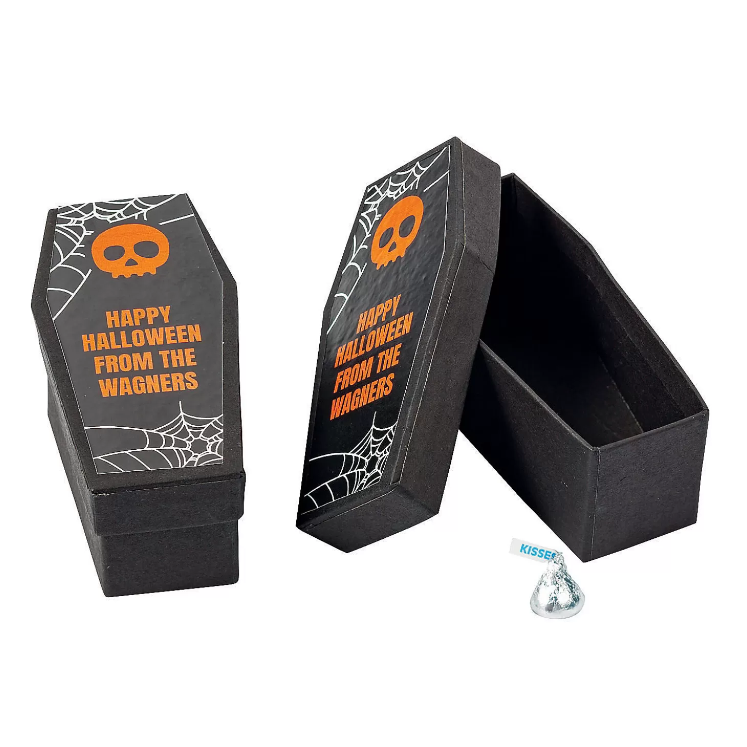 New Personalized Mini Coffin Box With Lid Kit - 12 Pc. Personalized Halloween Supplies