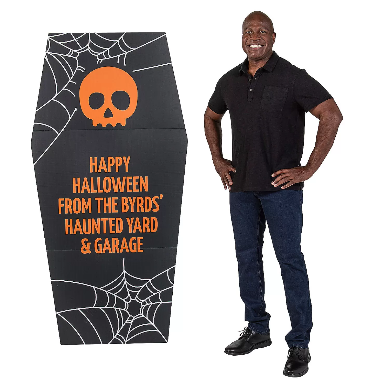 Clearance Personalized Spooky Coffin Cardboard Cutout Stand-Up Personalized Halloween Supplies