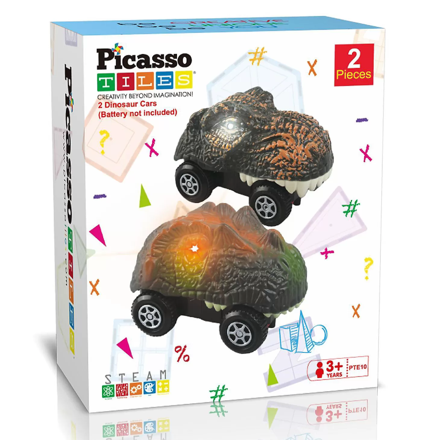 Oriental Trading Picassotiles 2 Dinosaur Cars For Race Track* Toy Cars