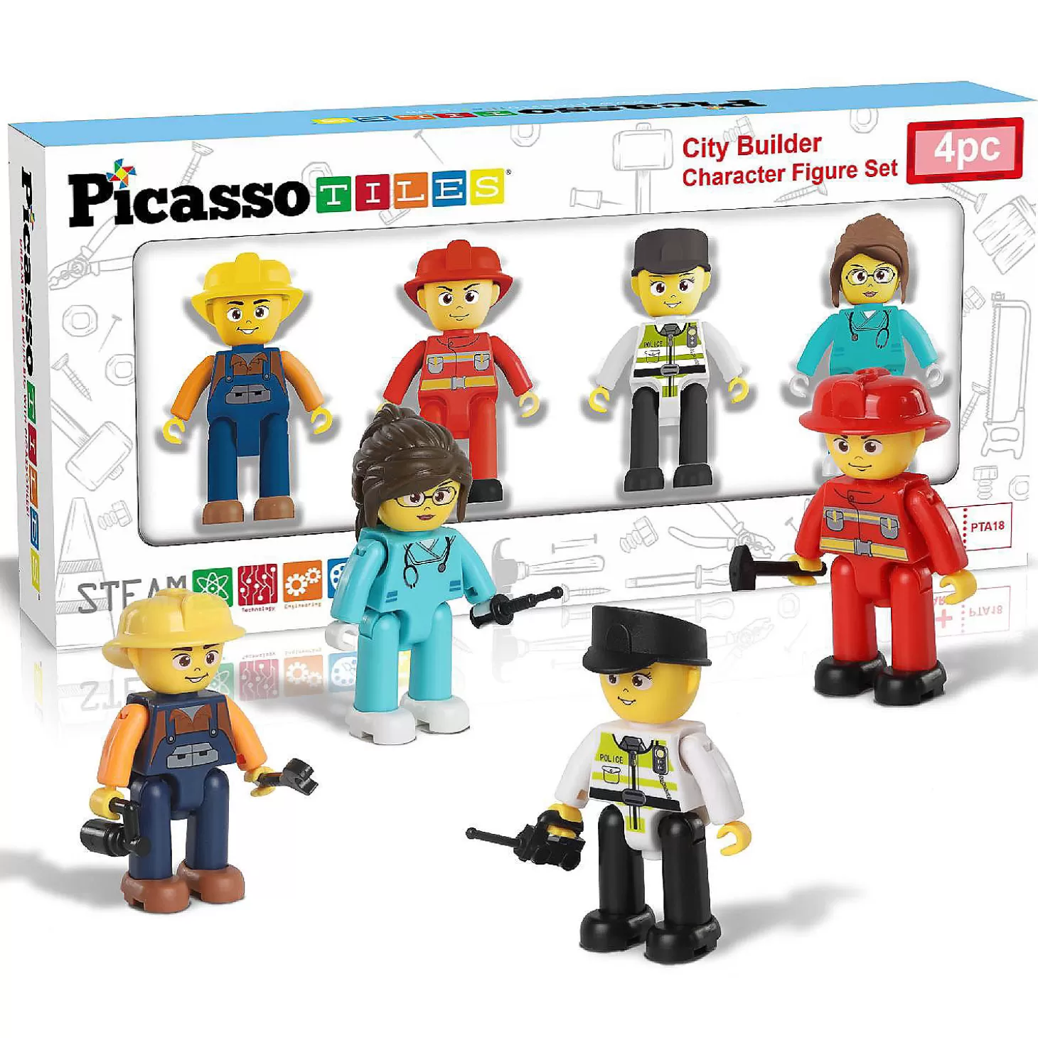 Oriental Trading Picassotiles 4 Piece City Builder Character Figure Set* Character Toys