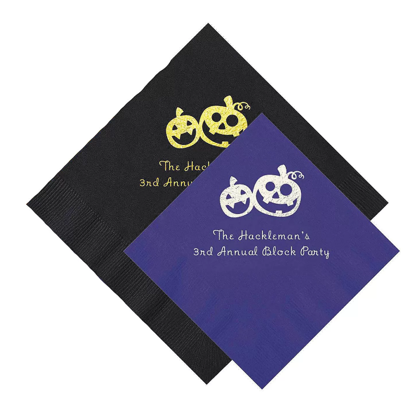 Cheap Pumpkin Personalized Napkins - 50 Pc. Beverage Or Luncheon Personalized Halloween Supplies