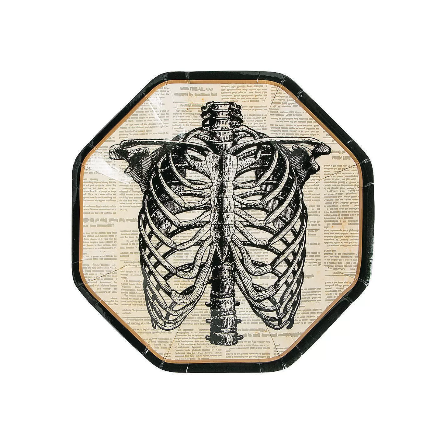 Best Vintage Halloween Party Skeleton Octagonal Paper Dessert Plates - 8 Ct. Tableware