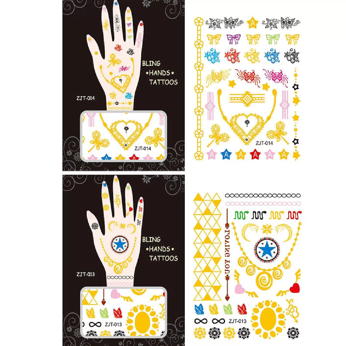 Oriental Trading Wrapables Metallic Body Art Hand Tattoos, Loving You* Temporary Tattoos