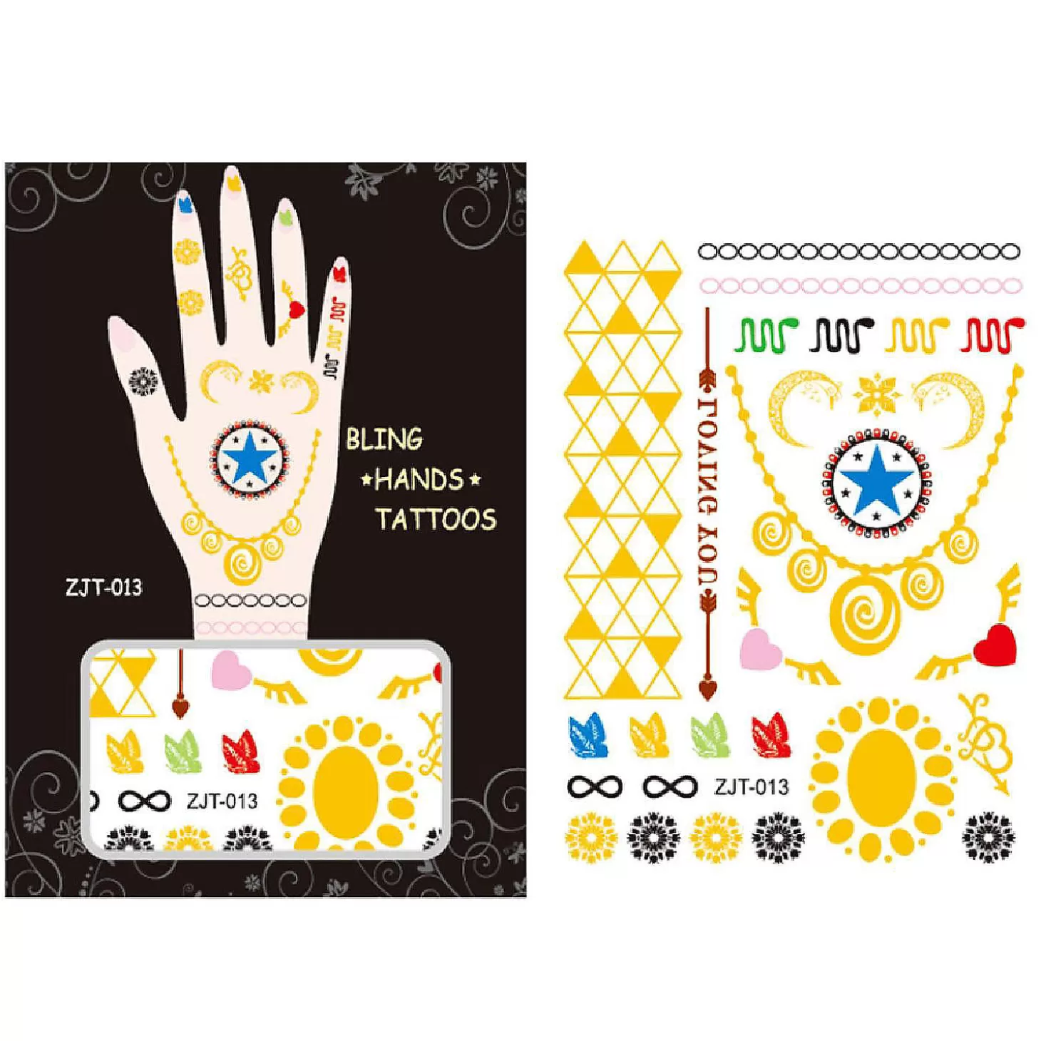 Oriental Trading Wrapables Metallic Body Art Hand Tattoos, Loving You* Temporary Tattoos