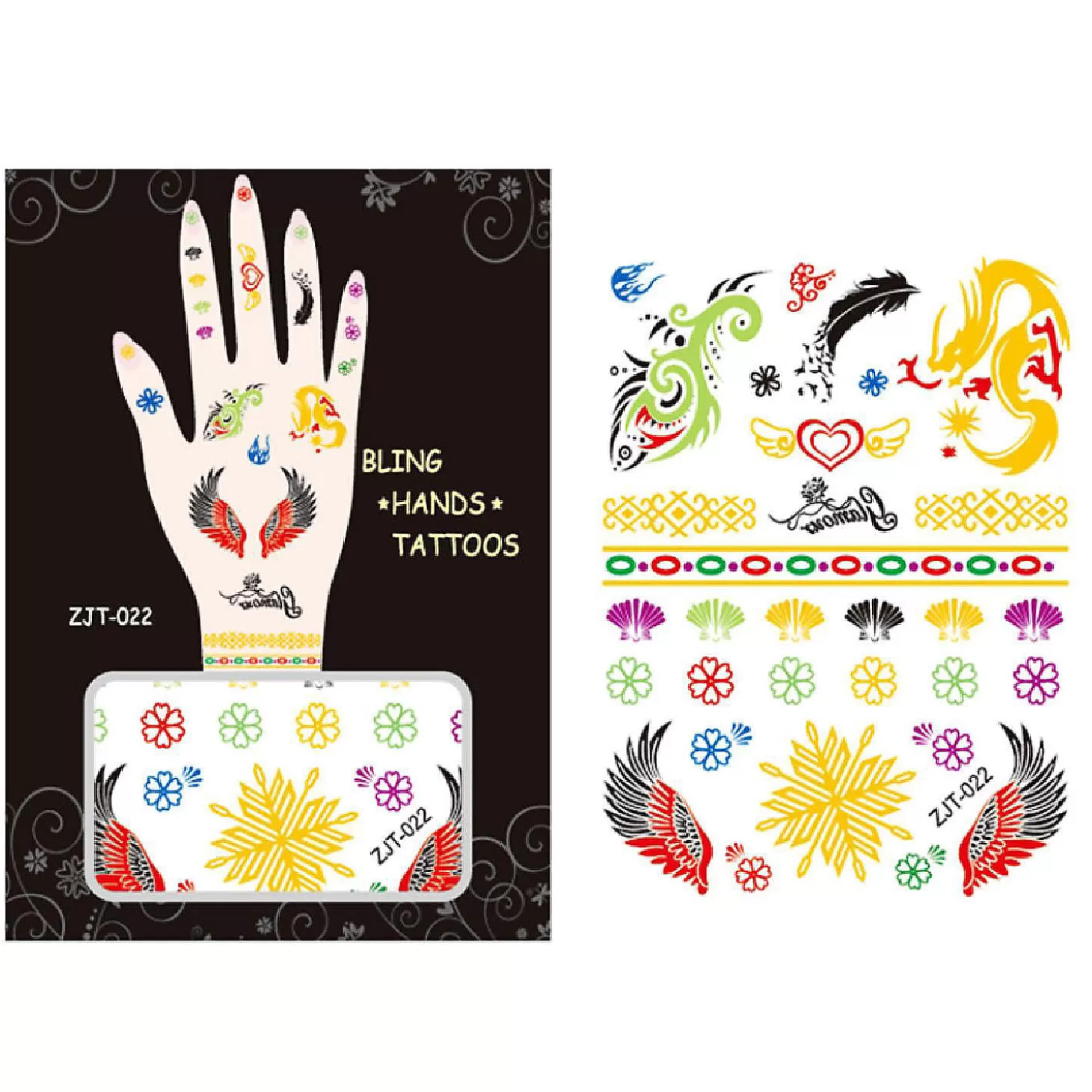 Oriental Trading Wrapables Metallic Body Art Hand Tattoos, Majestic* Temporary Tattoos