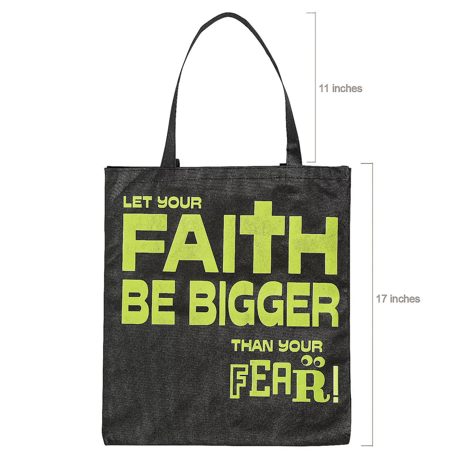 Best 15" X 17" Large Nonwoven Glow-In-The-Dark Faith Over Fear Tote Bags - 12 Pc. Halloween Apparel & Accessories
