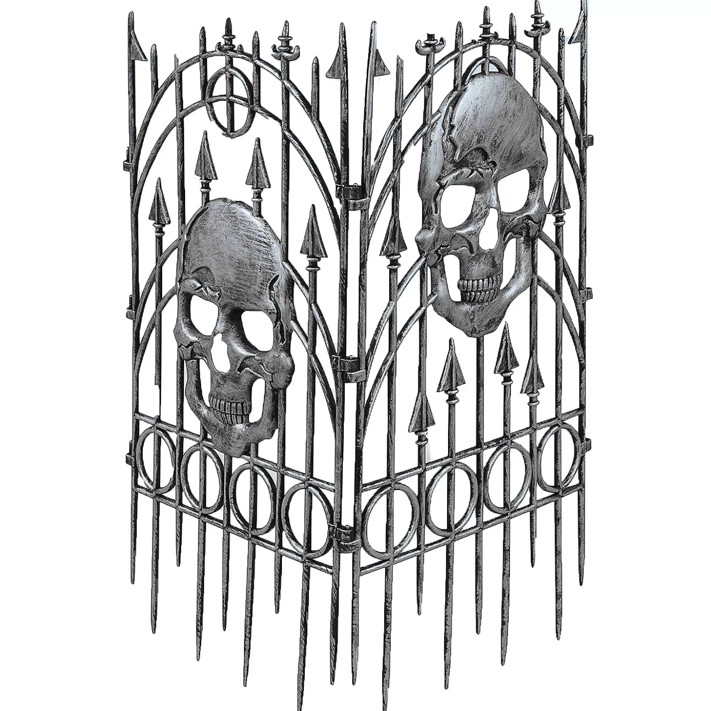 Best 24" X 36" Silver Skull Fence Decoration - 2 Pc. Skulls & Skeletons