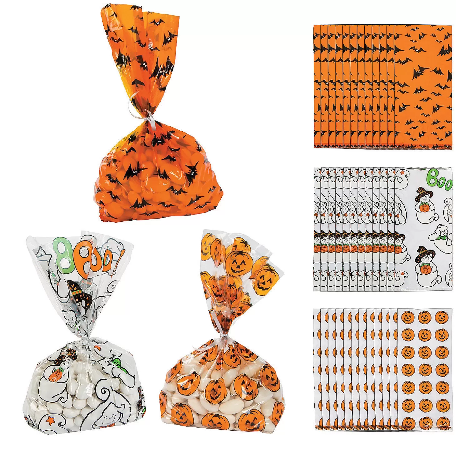 Best 5" X 11" Spooky Halloween Cellophane Bag Assortment - 36 Pc. Halloween Bags